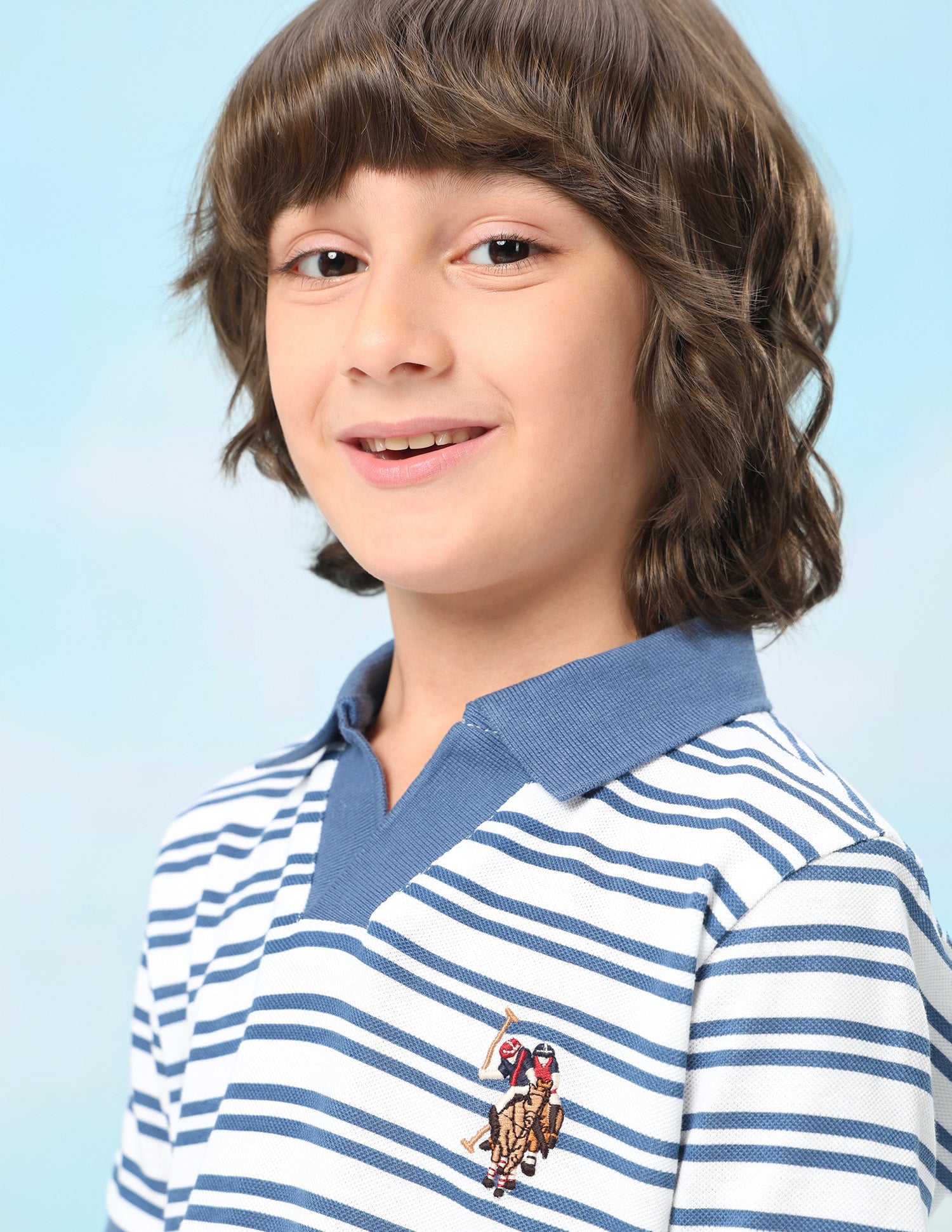 Horizontal Striped Regular Fit Polo Shirt Blue - U.S. Polo Assn. India | Large