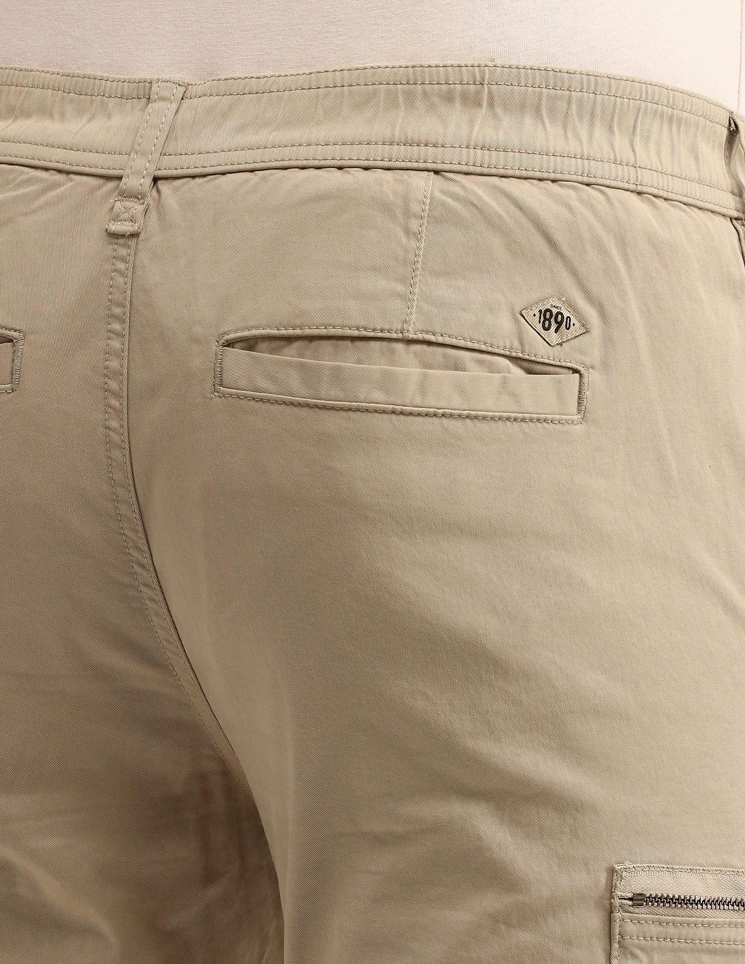 Straight Solid Trousers Khaki - U.S. Polo Assn. India | Large