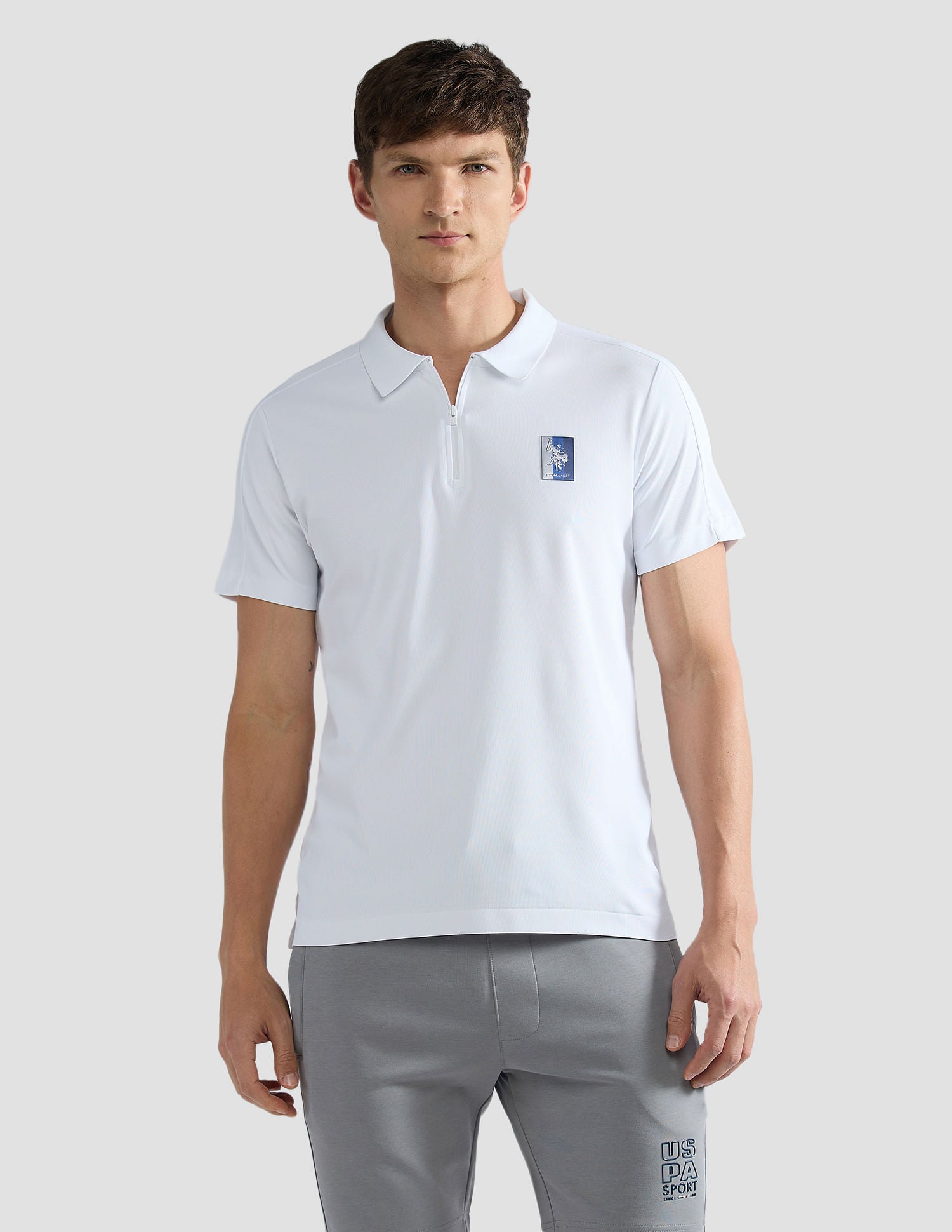 Appliqued Slim Polo Shirt White - U.S. Polo Assn. India | Large