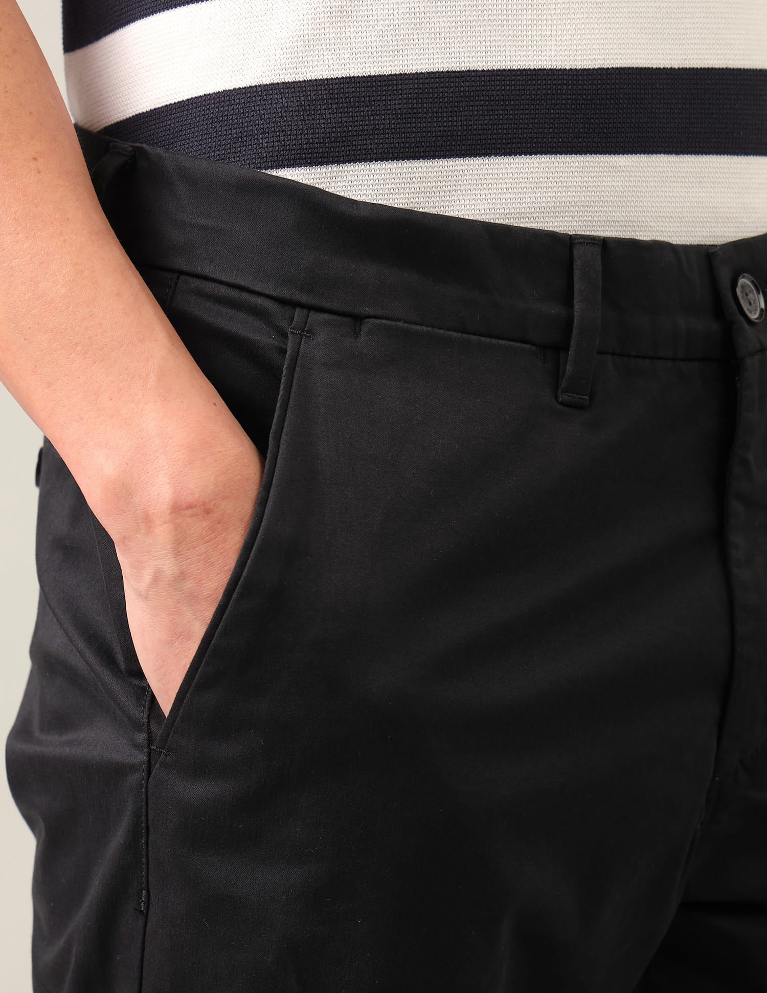 Riley Straight Fit Satin Trousers Black - U.S. Polo Assn. India | Large