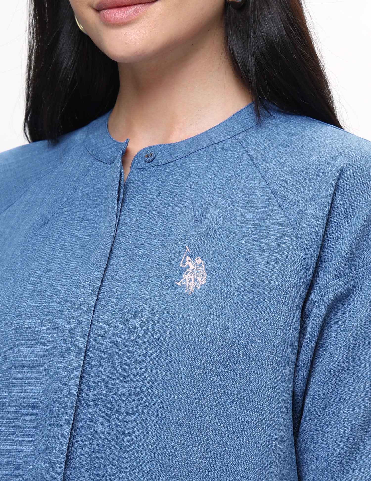 Heathered Relaxed Fit Top Light Blue - U.S. Polo Assn. India | Large