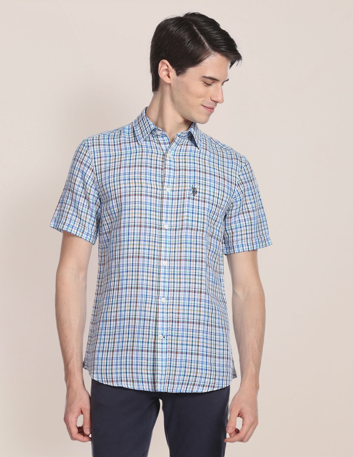 Outdoor Check Linen Cotton Shirt