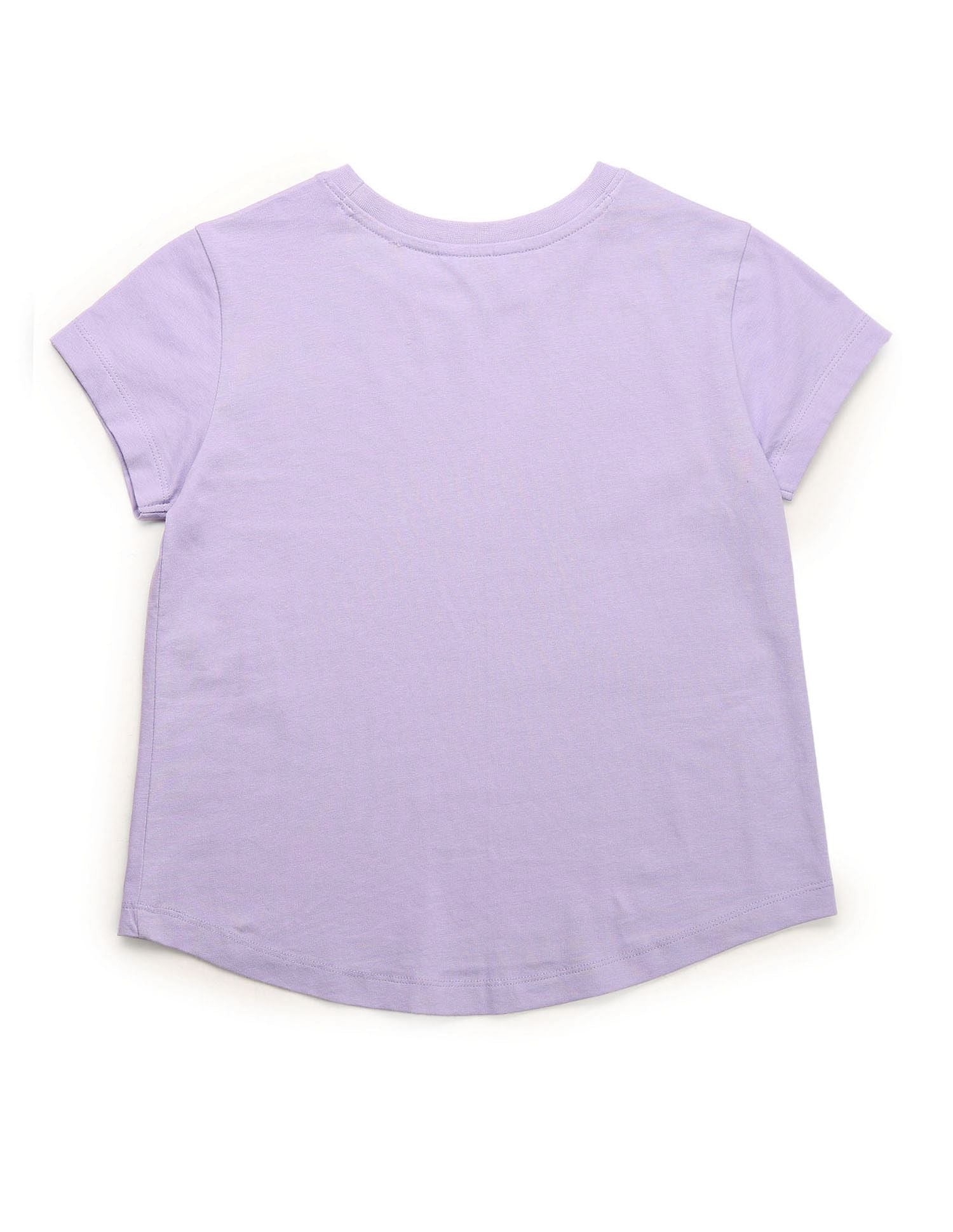 Girls Brand Printed Relaxed Fit T-Shirt Lavender - U.S. POLO ASSN. | Large