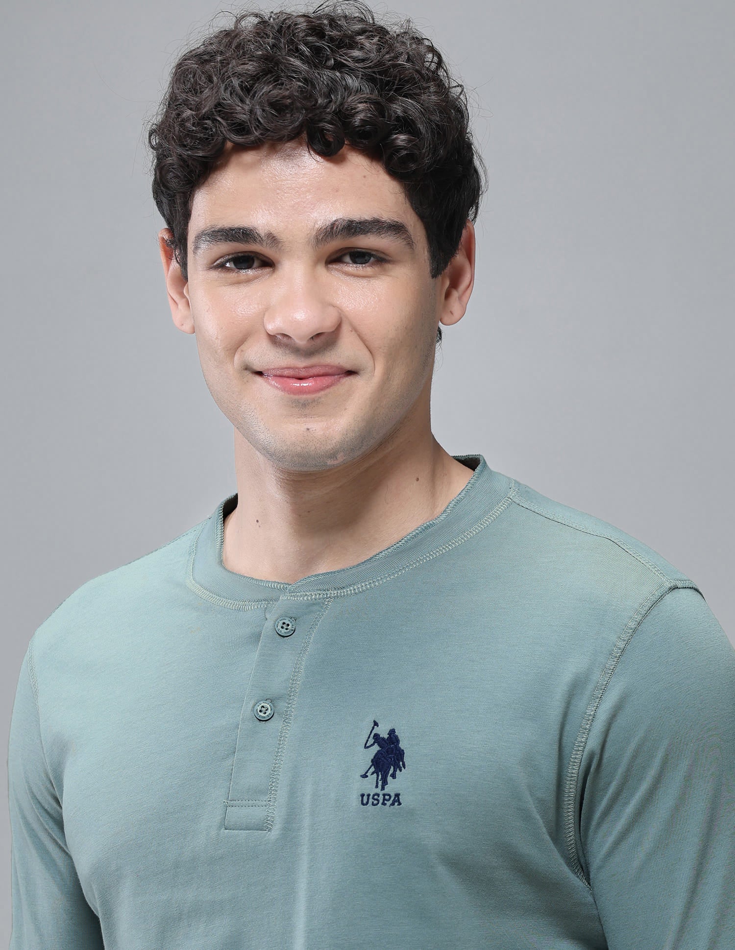 Henley Neck Solid I694 Lounge T-Shirt - Pack Of 1 Lead - U.S. Polo Assn. India | Large