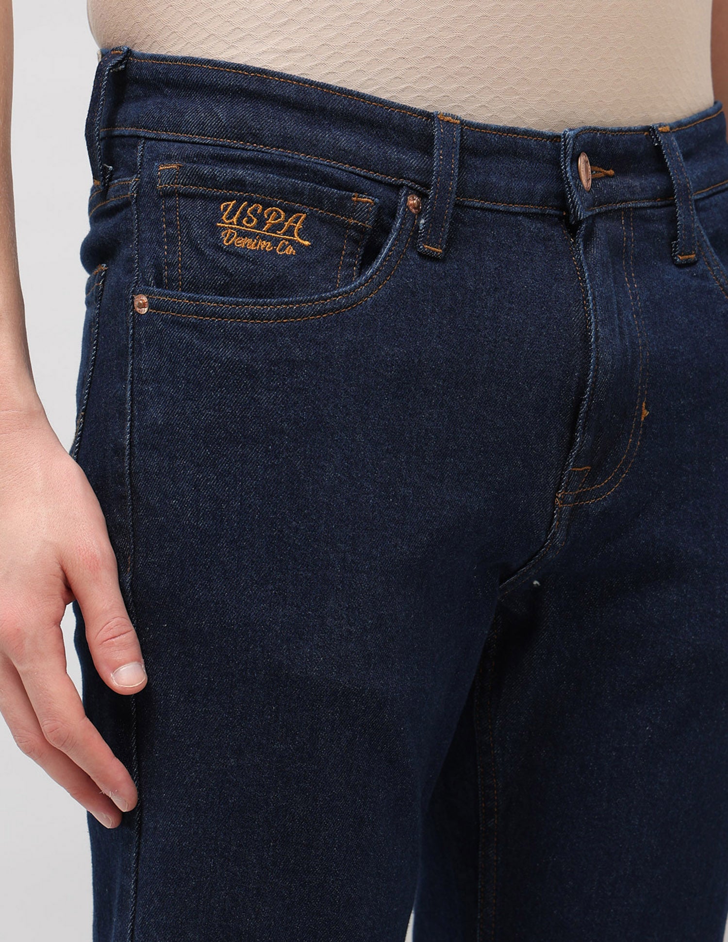 Brandon Slim Tapered Fit Blue Jeans Dark Blue - U.S. POLO ASSN. | Large