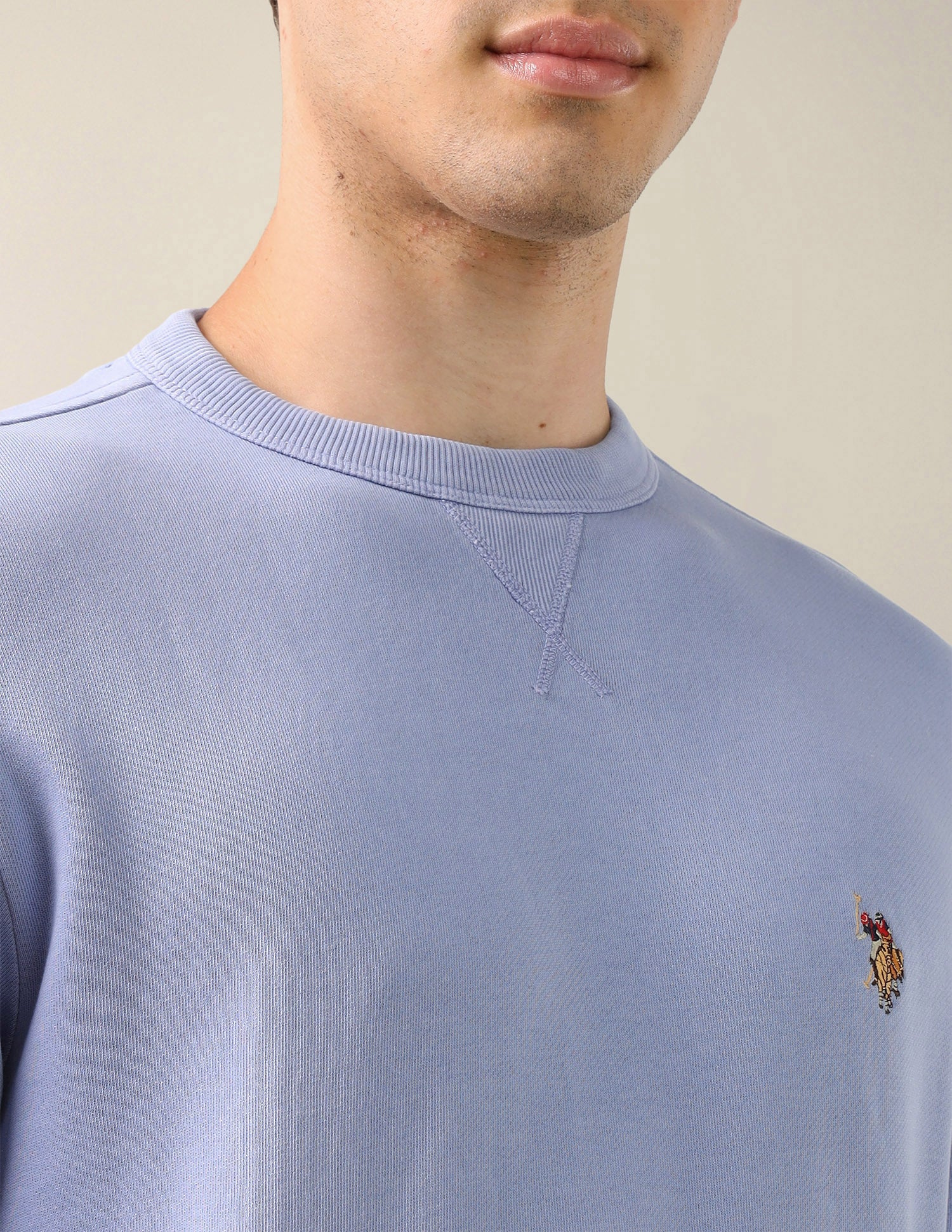 Solid Regular Fit Sweatshirt Purple - U.S. Polo Assn. India | Large
