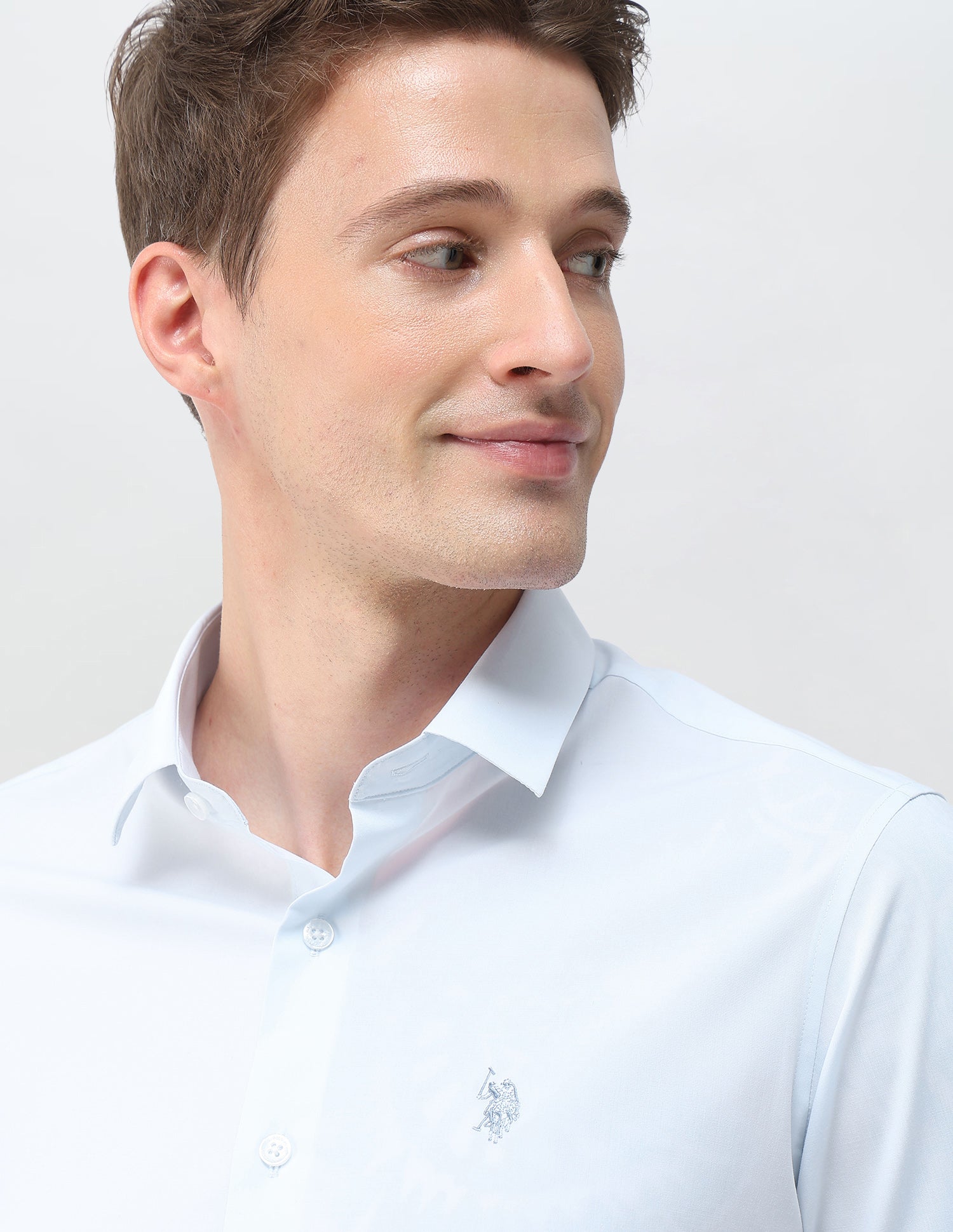 Aeris Solid Regular Fit Shirt Light Blue - U.S. Polo Assn. India | Large