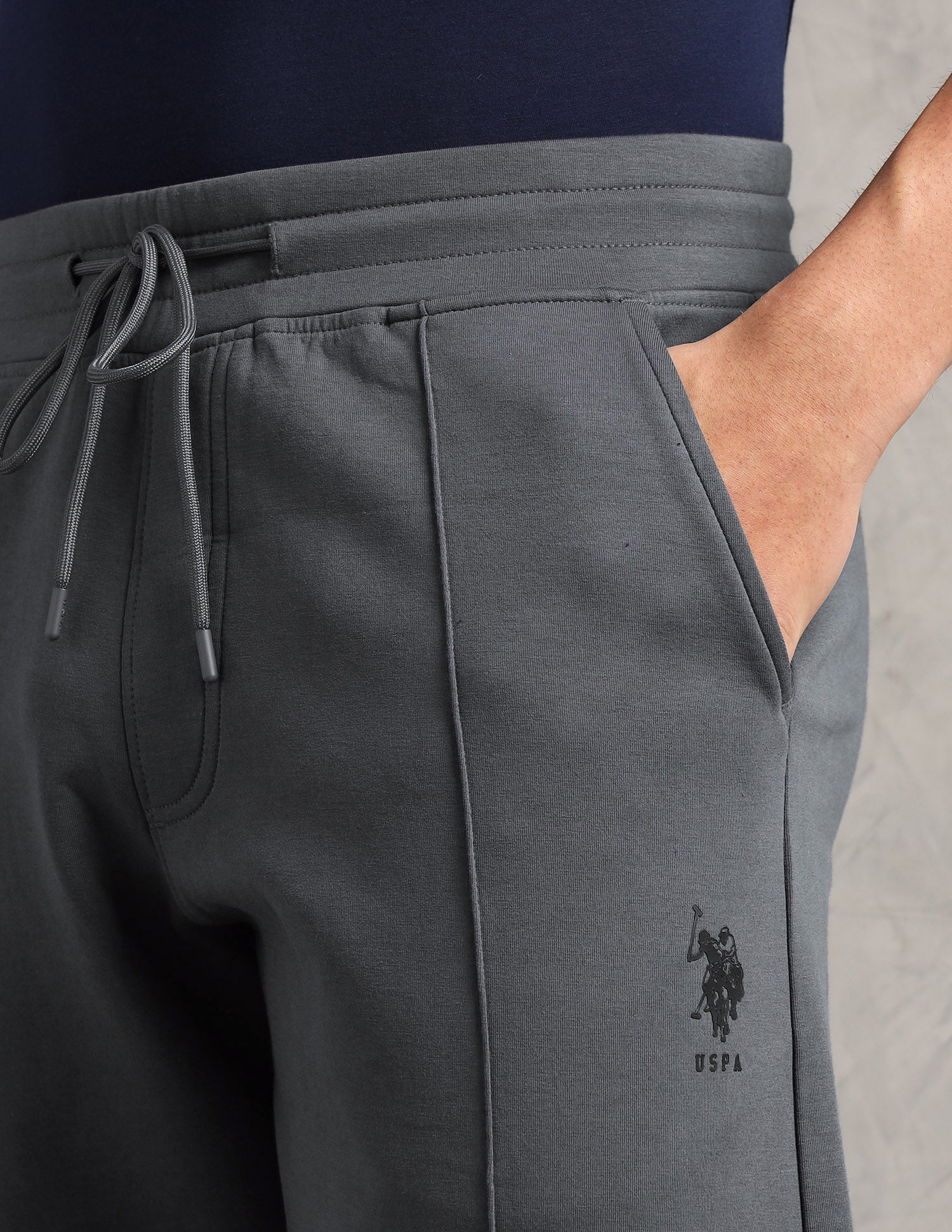 Cotton Stretch Mid Rise PR002-PL Lounge Pants - Pack Of 1 Iron Gate - U.S. Polo Assn. India | Large