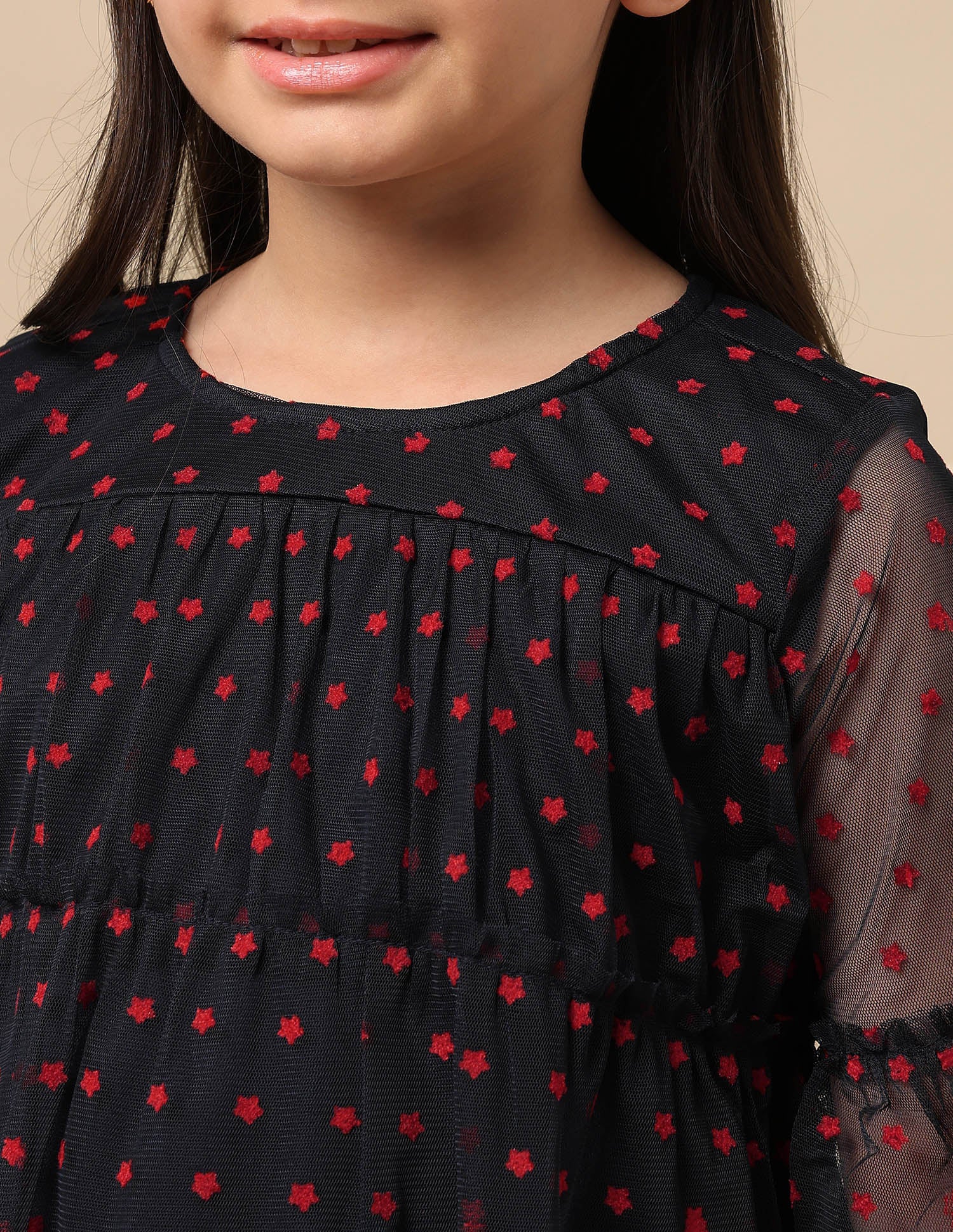 Star Print Tiered Top Navy - U.S. POLO ASSN. | Large