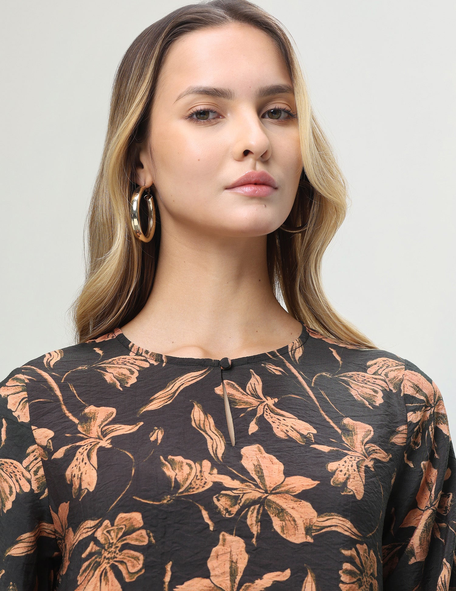 Floral Printed Regular Fit Top Black - U.S. Polo Assn. India | Large