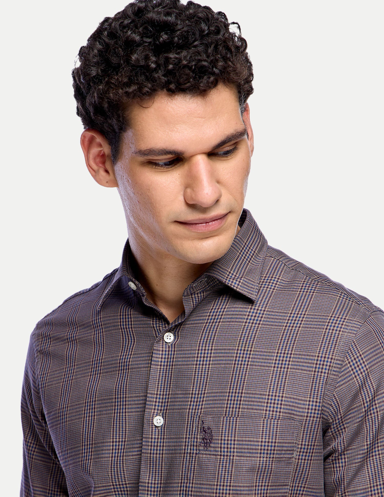 Glen Checked Twill Shirt Maroon - U.S. Polo Assn. India | Large