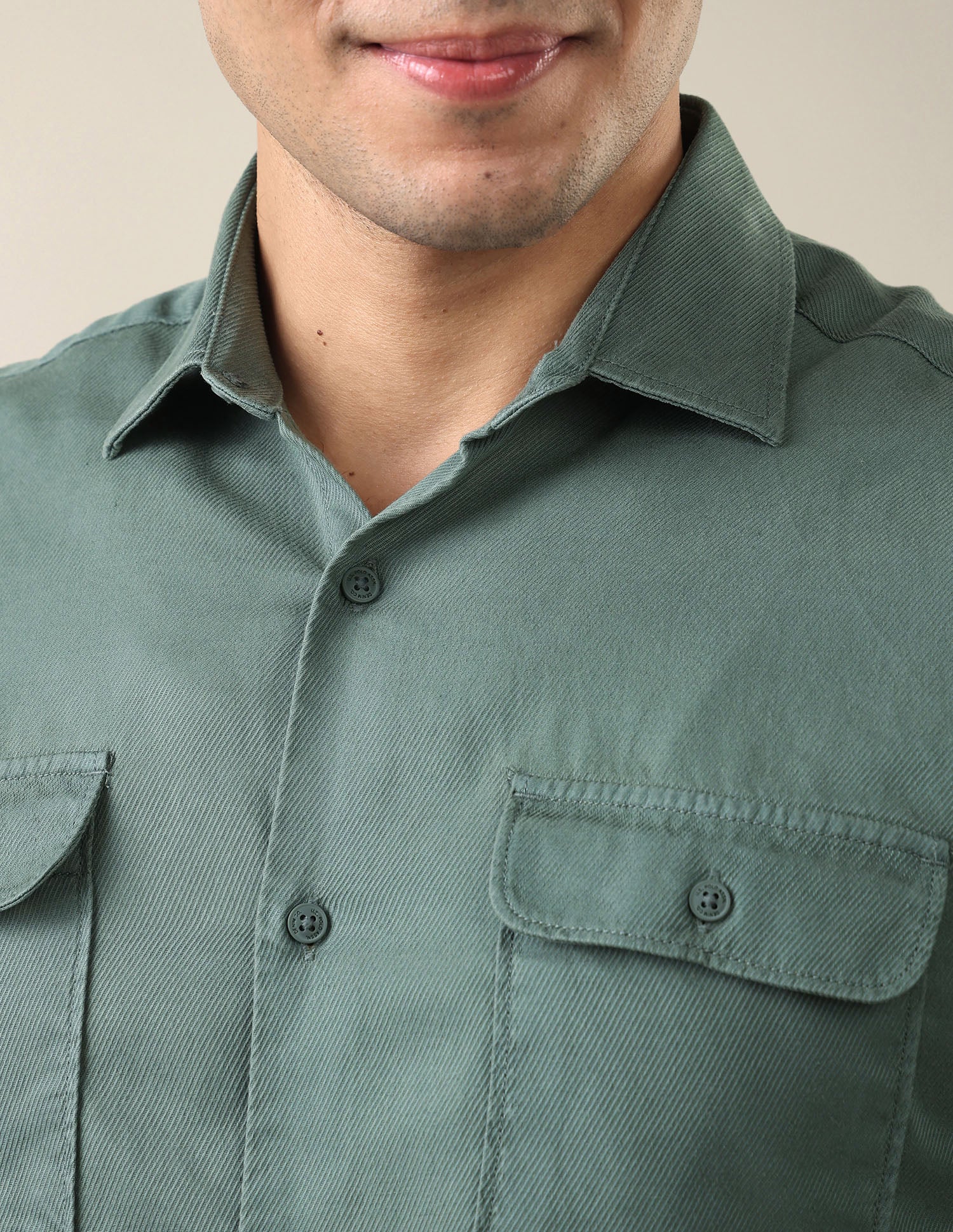 Solid Regular Fit Shirt Green - U.S. Polo Assn. India | Large