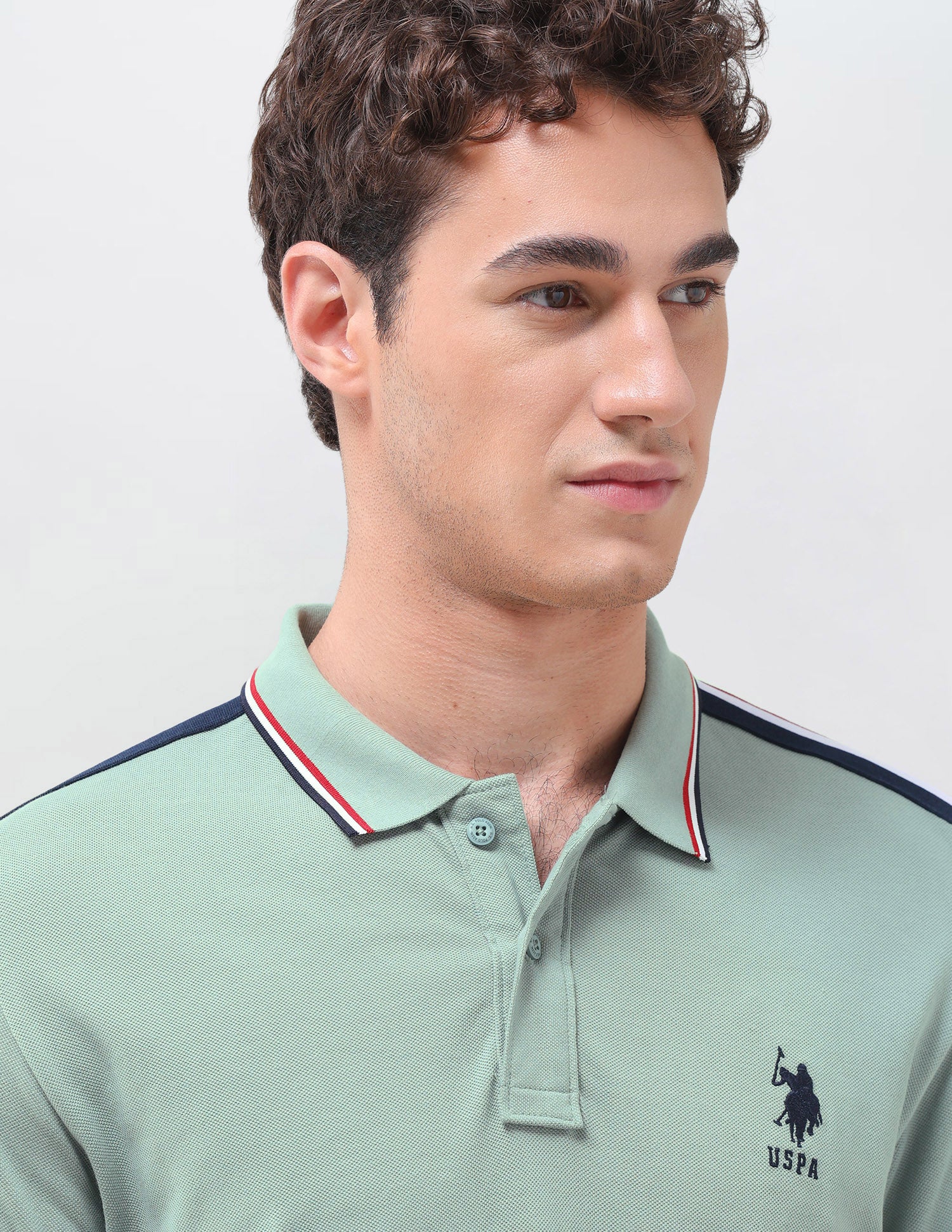 Solid Regular Fit Polo Shirt Light Green - U.S. Polo Assn. India | Large