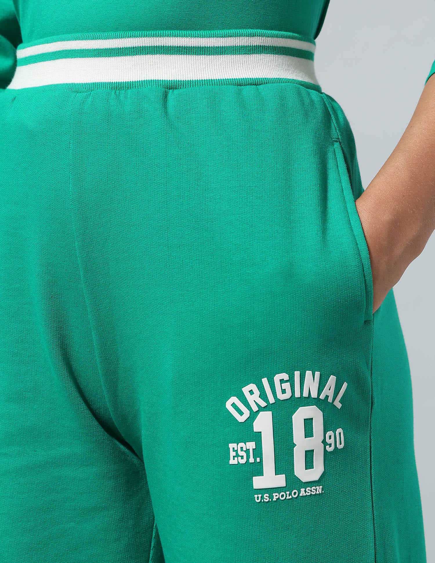 High Rise Wide Leg Trousers Green - U.S. Polo Assn. India | Large