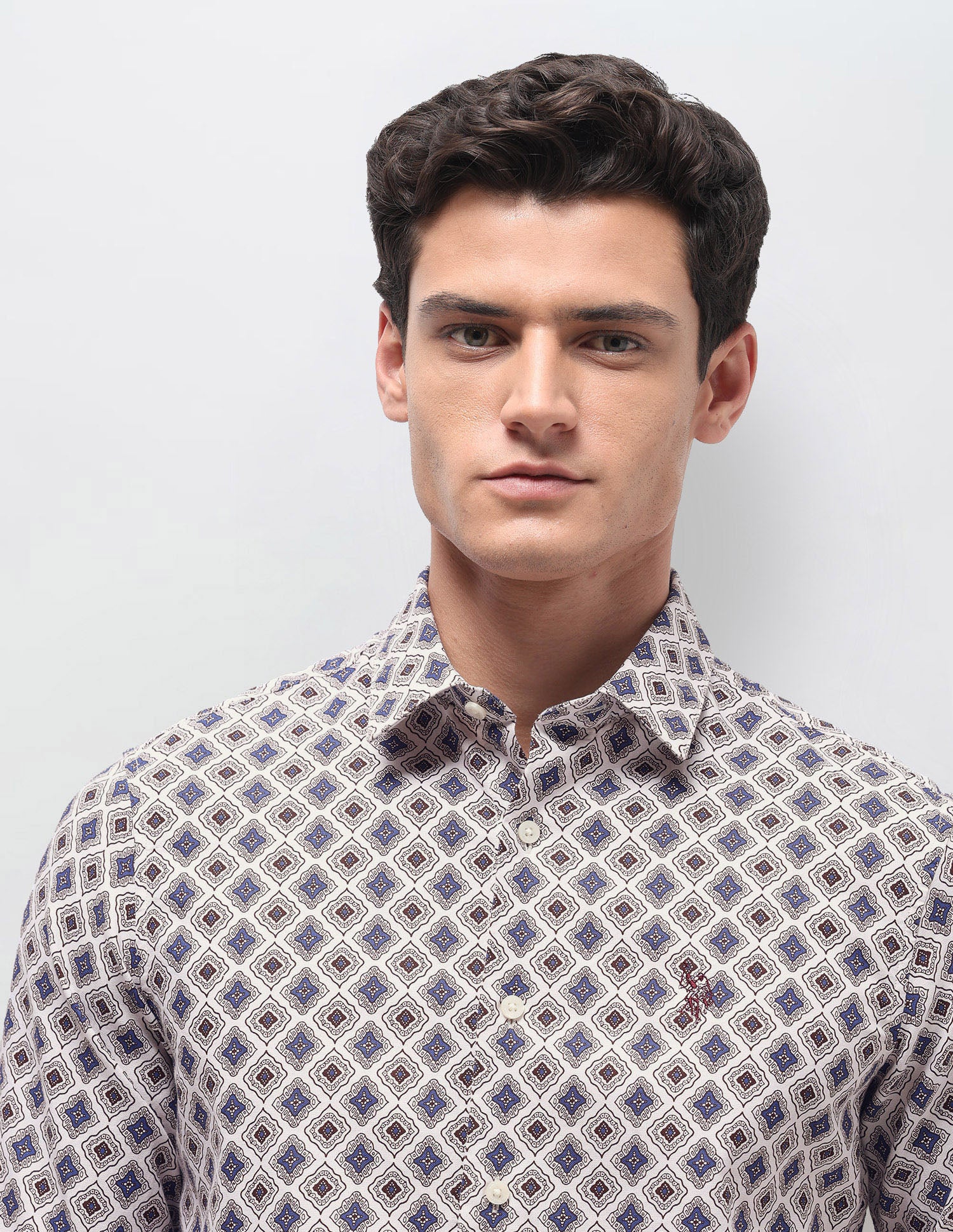 Dobby Regular Fit Shirt Brown - U.S. Polo Assn. India | Large