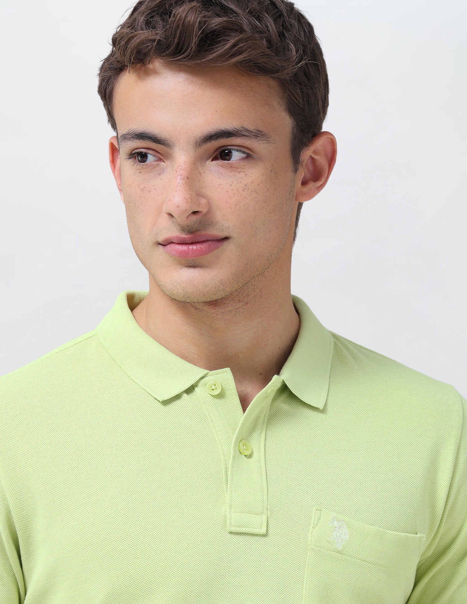 Solid Slim Fit Polo Shirt Green - U.S. Polo Assn. India | Large