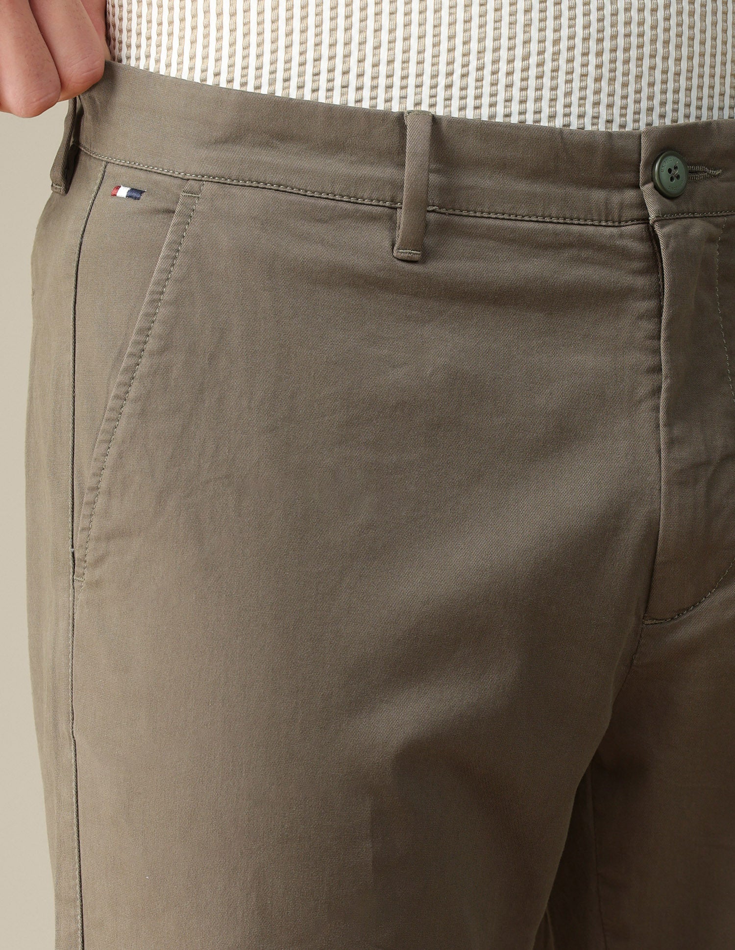 Riley straight fit Twill Trousers Light Olive - U.S. Polo Assn. India | Large