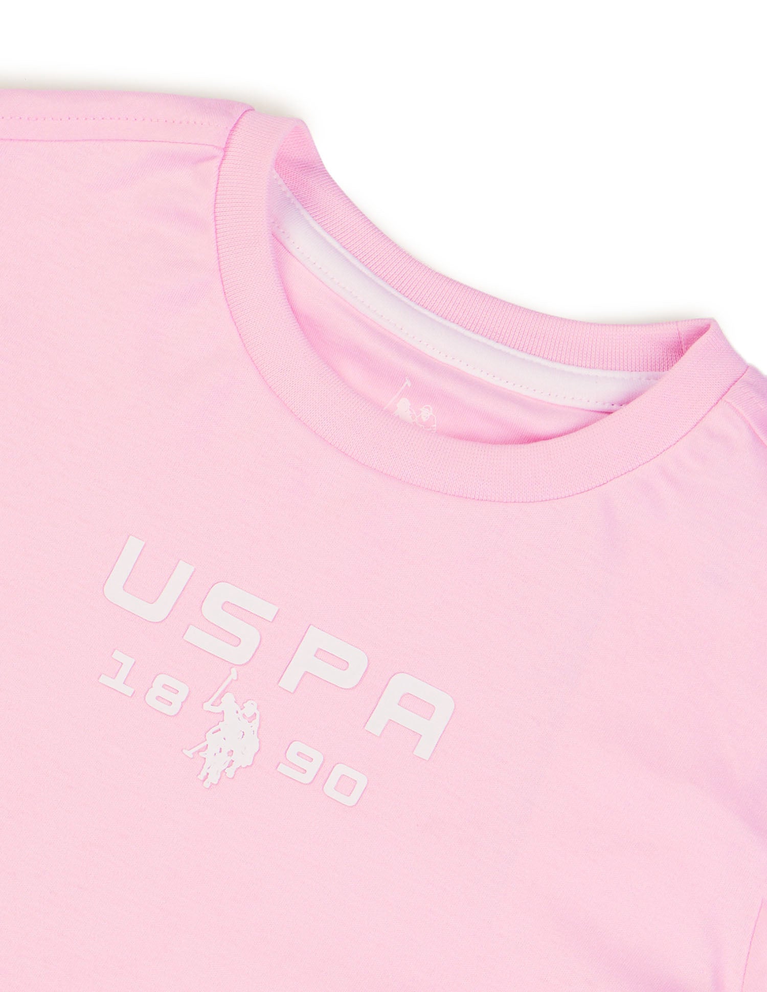 Boys Brand Printed Regular Fit T-Shirt Light Pink - U.S. POLO ASSN. | Large