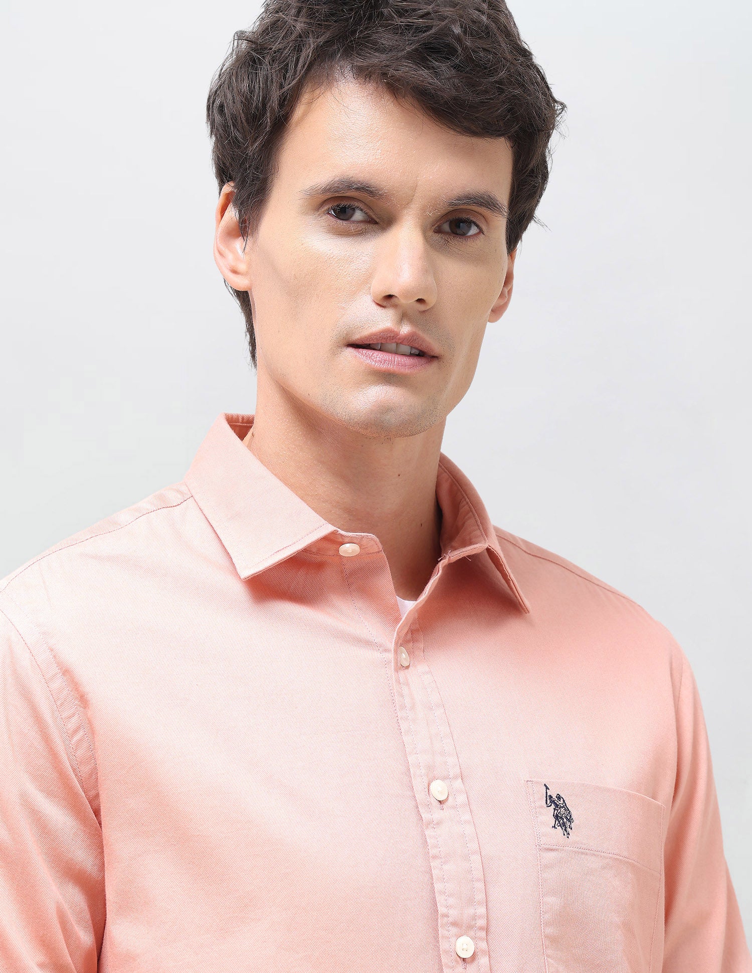 Solid Tailored Fit Shirt Pink - U.S. Polo Assn. India | Large