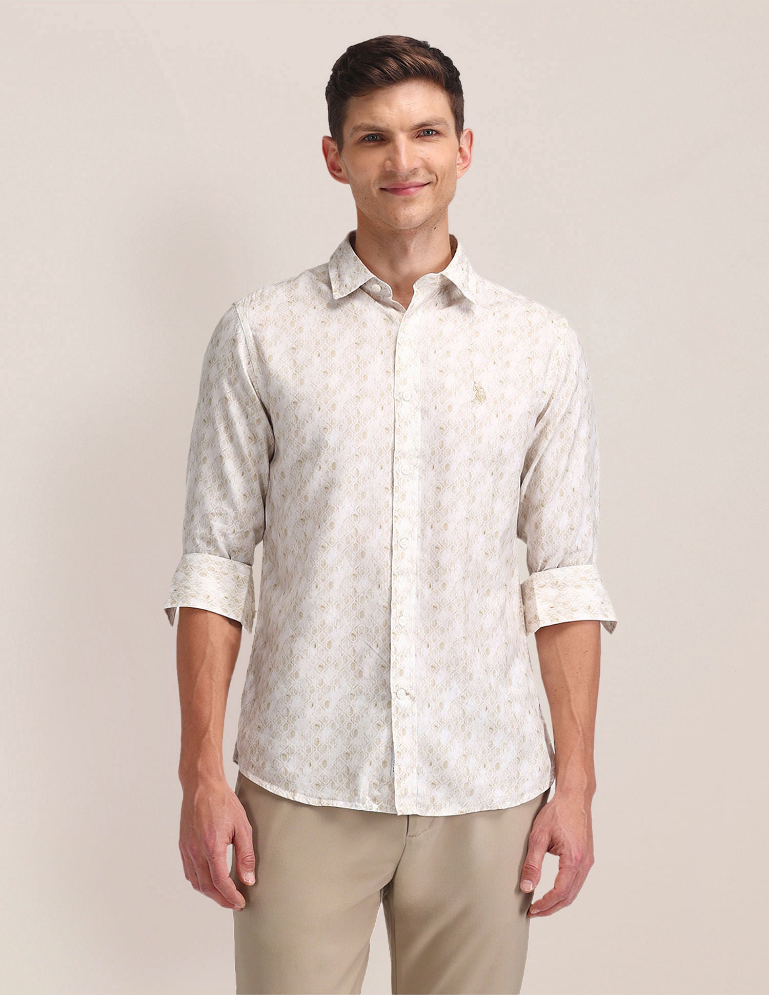 All Over Digital Print Shirt Yellow - U.S. Polo Assn. India | Large
