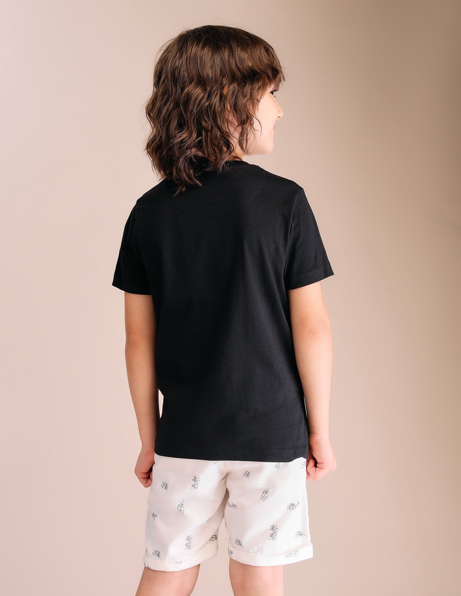 Boys Graphic Brand Printed T-Shirt - Pack Of 2 Black and Ivory - U.S. POLO ASSN. | Large