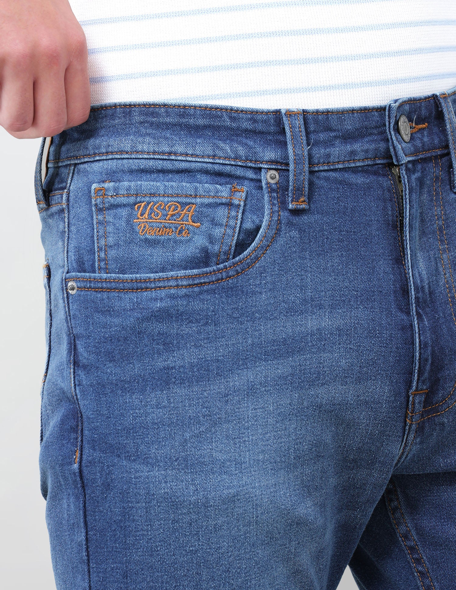 Connor Bootcut Fit Blue Jeans Mid Blue - U.S. Polo Assn. India | Large