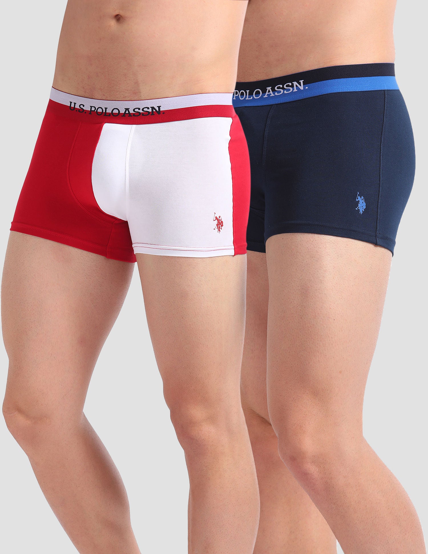 Cotton Spandex OET02 Trunks - Pack Of 2 Red and Navy - U.S. POLO ASSN. | Large
