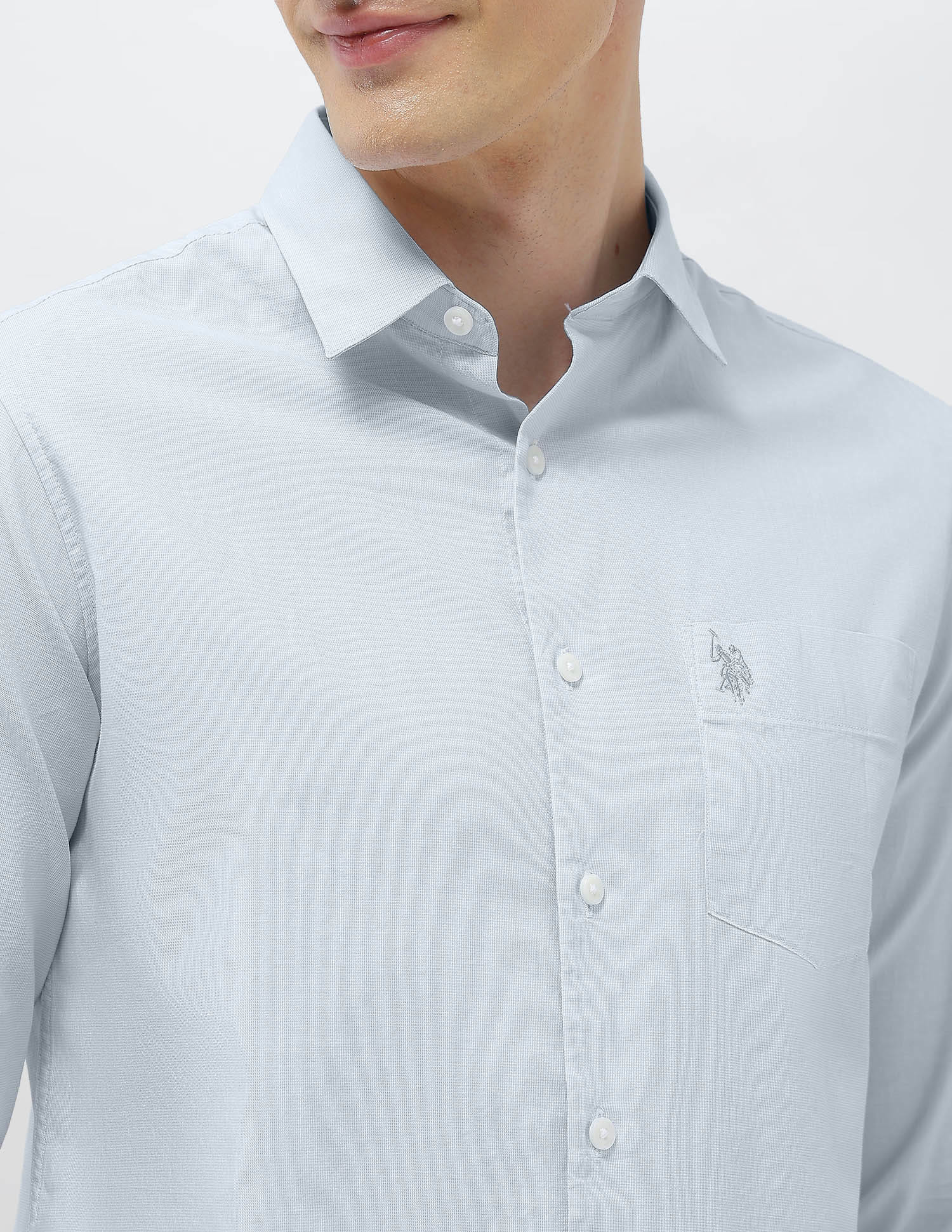 Casa De Campo Regular Fit Shirt Light Blue - U.S. Polo Assn. India | Large