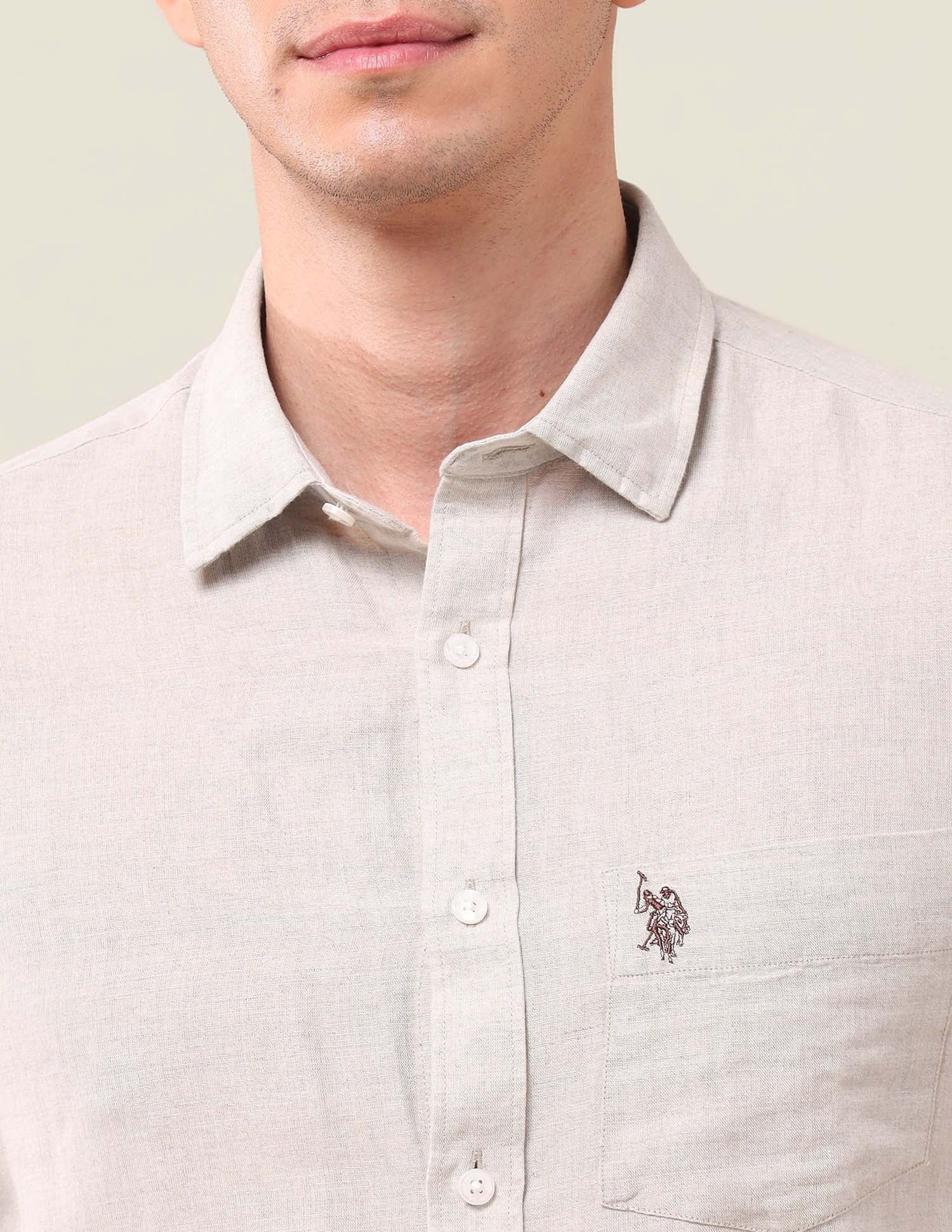 Tailored Fit Regular Shirt Natural - U.S. Polo Assn. India | Large