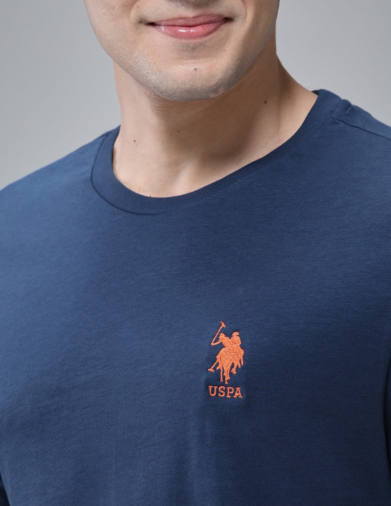Pure Cotton Long Sleeve I693 Lounge T-Shirt - Pack Of 1 Medium Blue - U.S. Polo Assn. India | Large