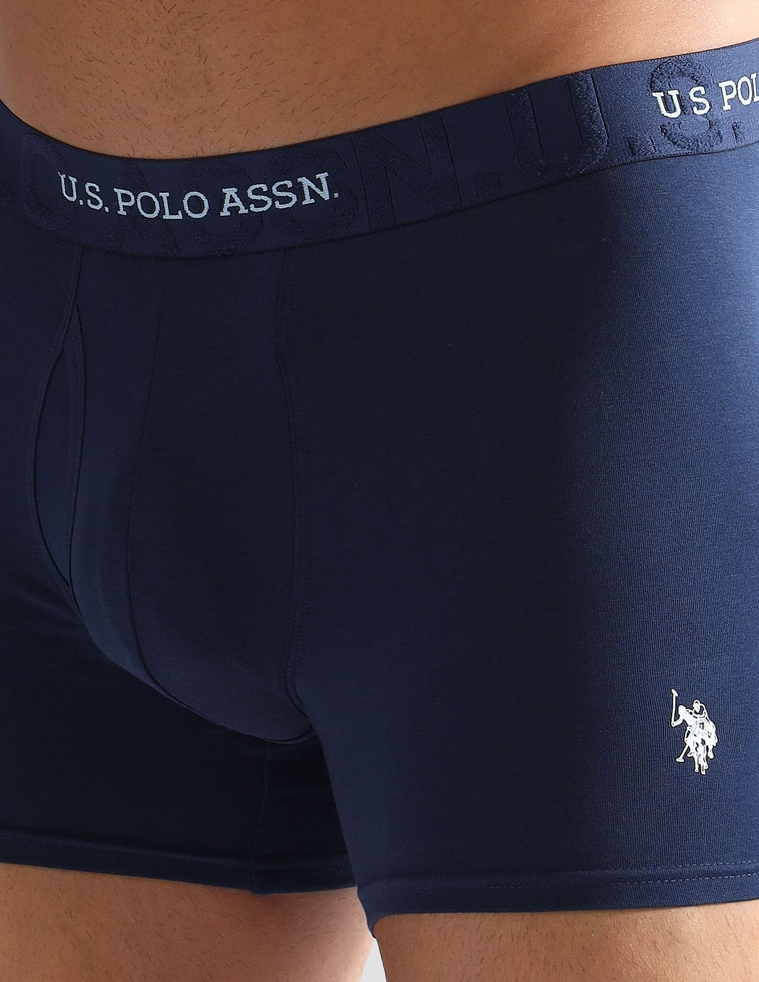 Anti Microbial Solid ET007 Trunks - Pack of 1 Navy - U.S. POLO ASSN. | Large