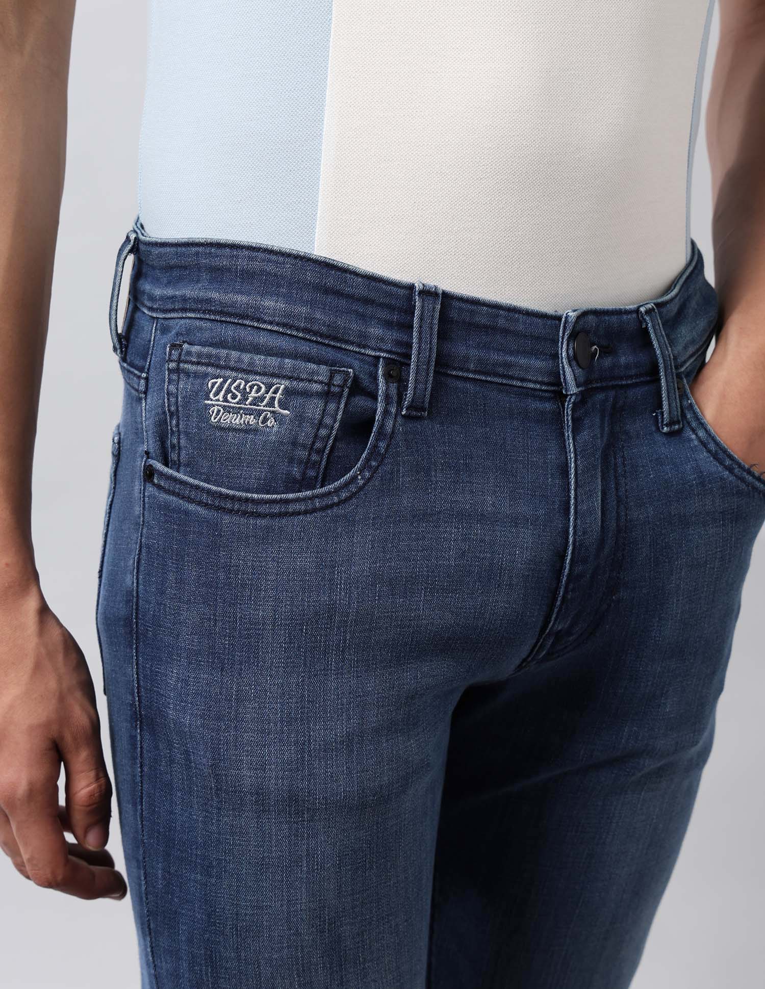 Brandon Slim Tapered Fit Blue Jeans Med Blue - U.S. POLO ASSN. | Large