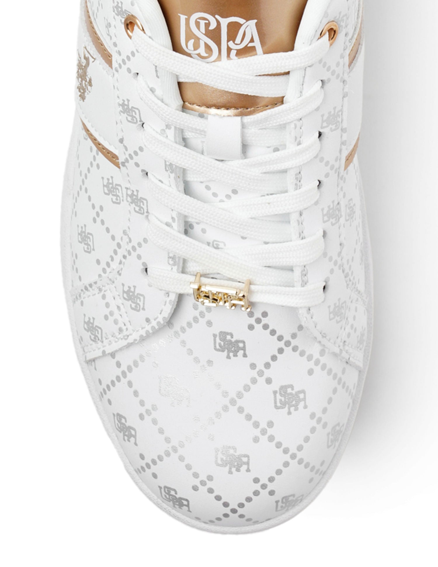 Women Monogram Harriet Sneakers White - U.S. POLO ASSN. | Large