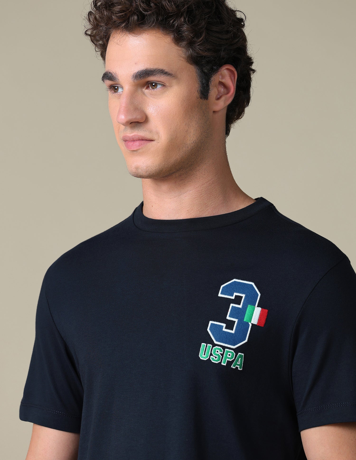 Typographic Slim Fit T-Shirt Navy - U.S. Polo Assn. India | Large