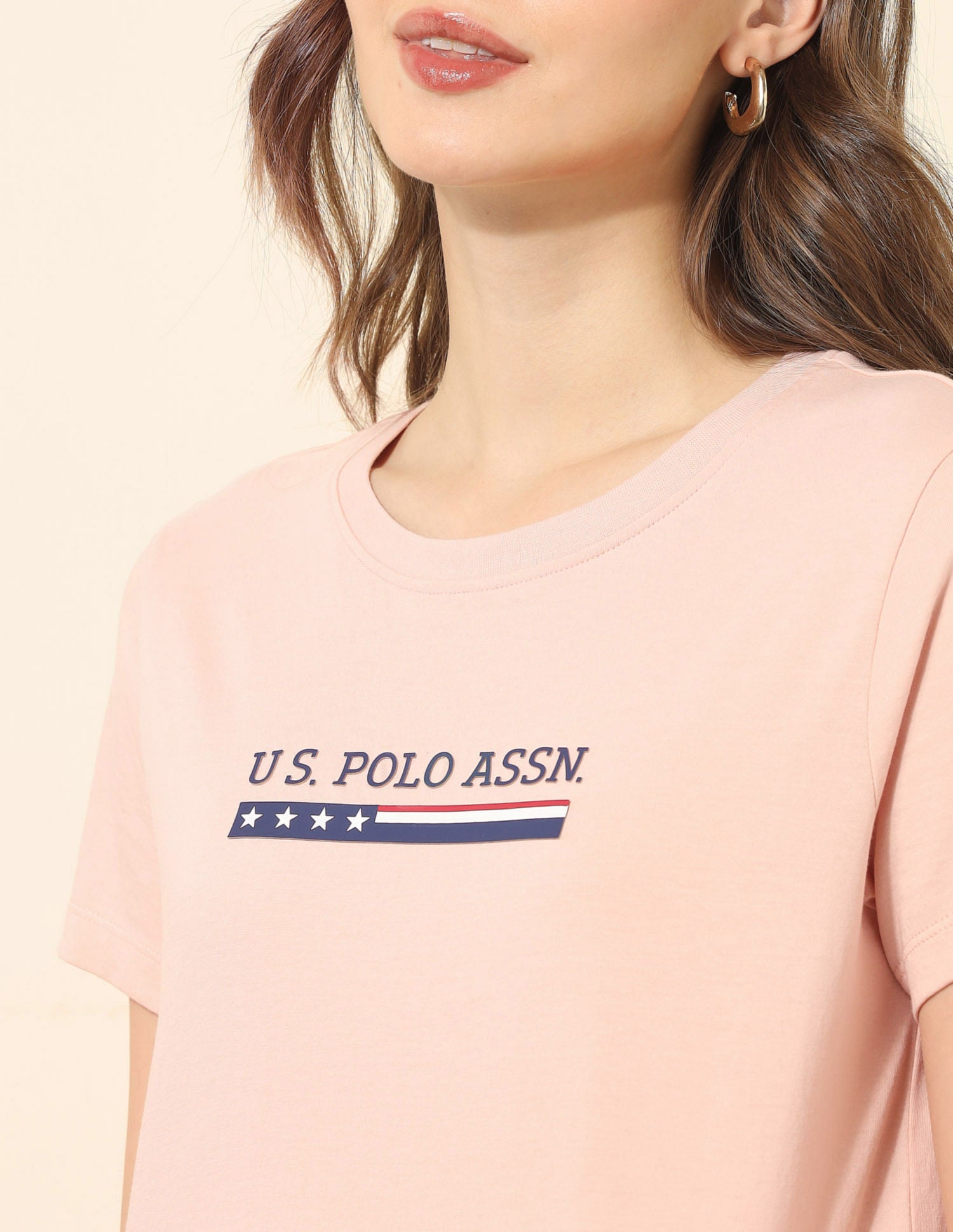 Regular Fit Brand Printed T-Shirt Pink - U.S. POLO ASSN. | Large