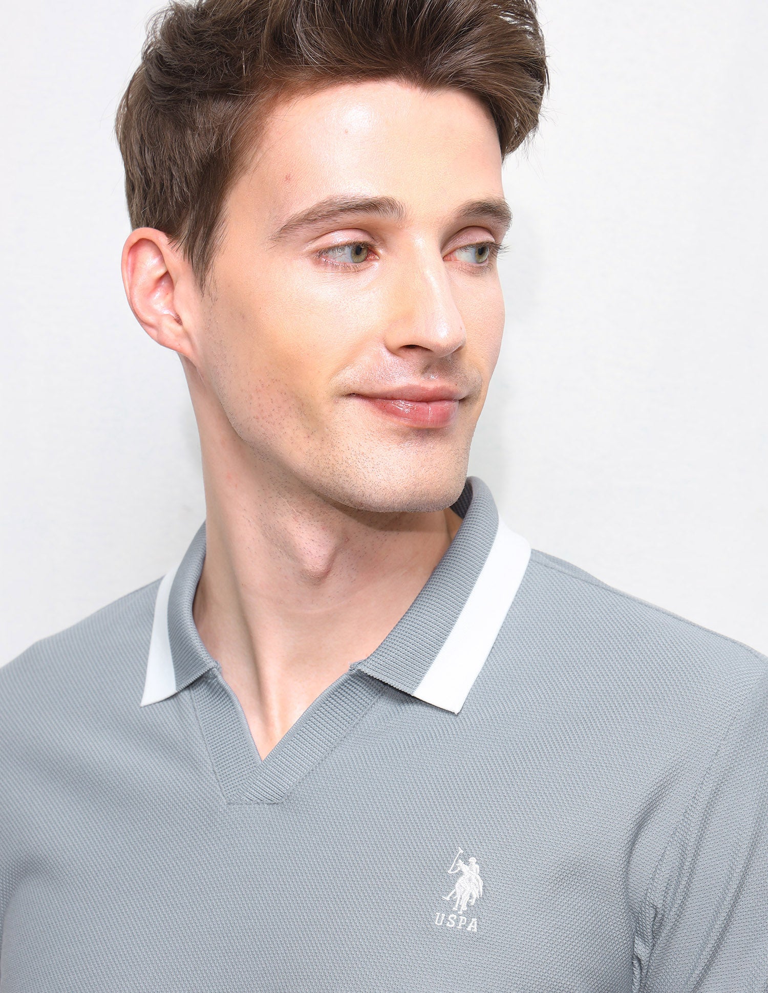 Solid Slim Fit Polo Shirt Grey - U.S. Polo Assn. India | Large