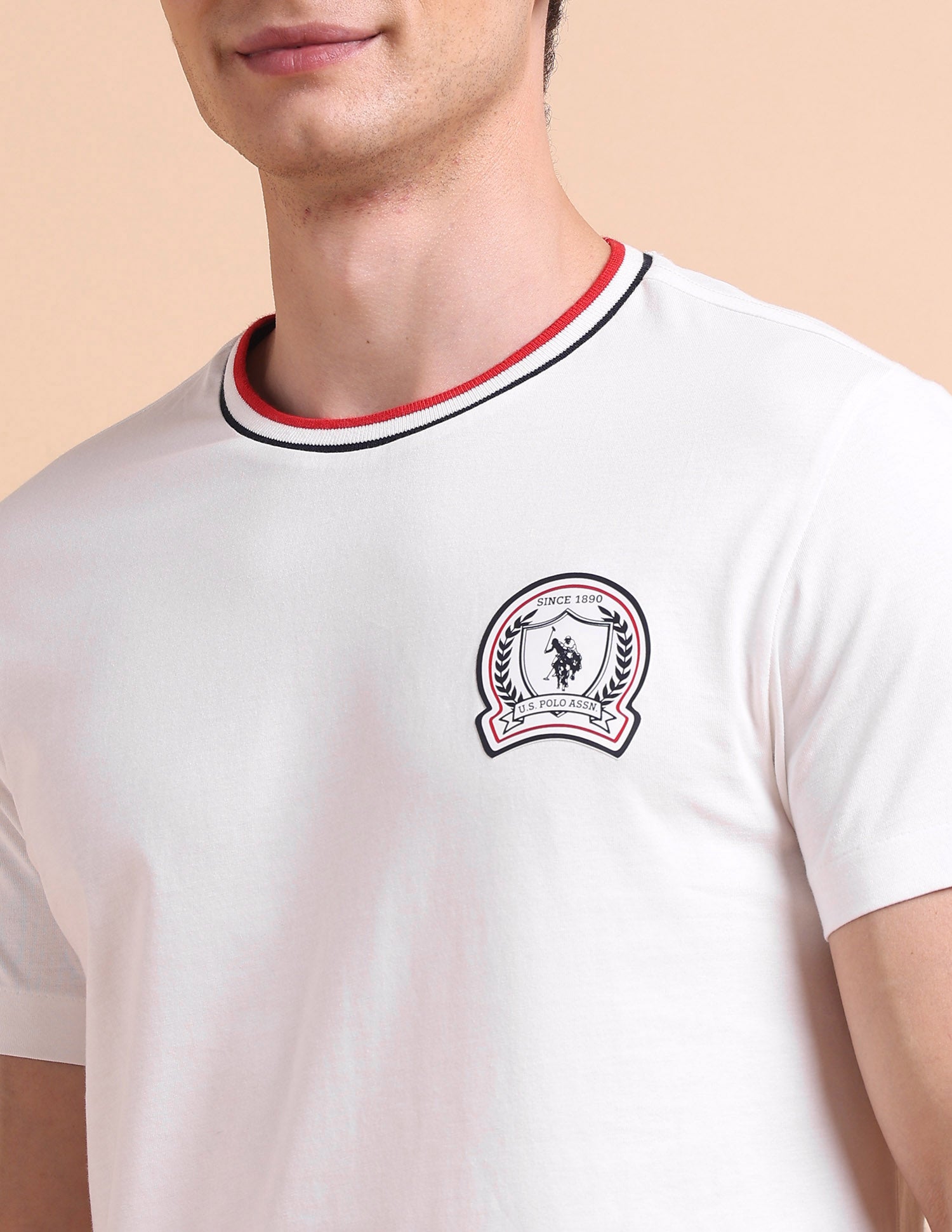 Pure Cotton Slim Fit T-Shirt Off White - U.S. POLO ASSN. | Large