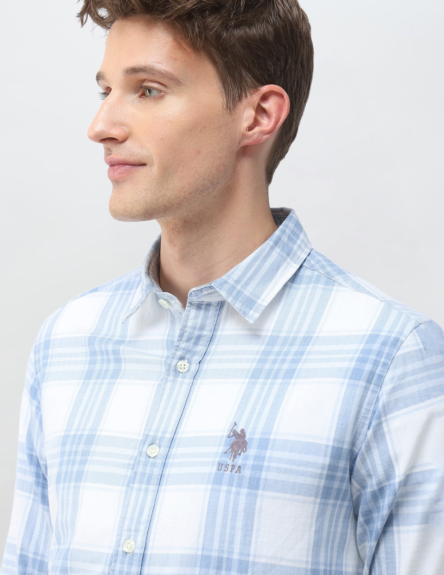 Tartan Checked Twill Shirt Indigo - U.S. Polo Assn. India | Large