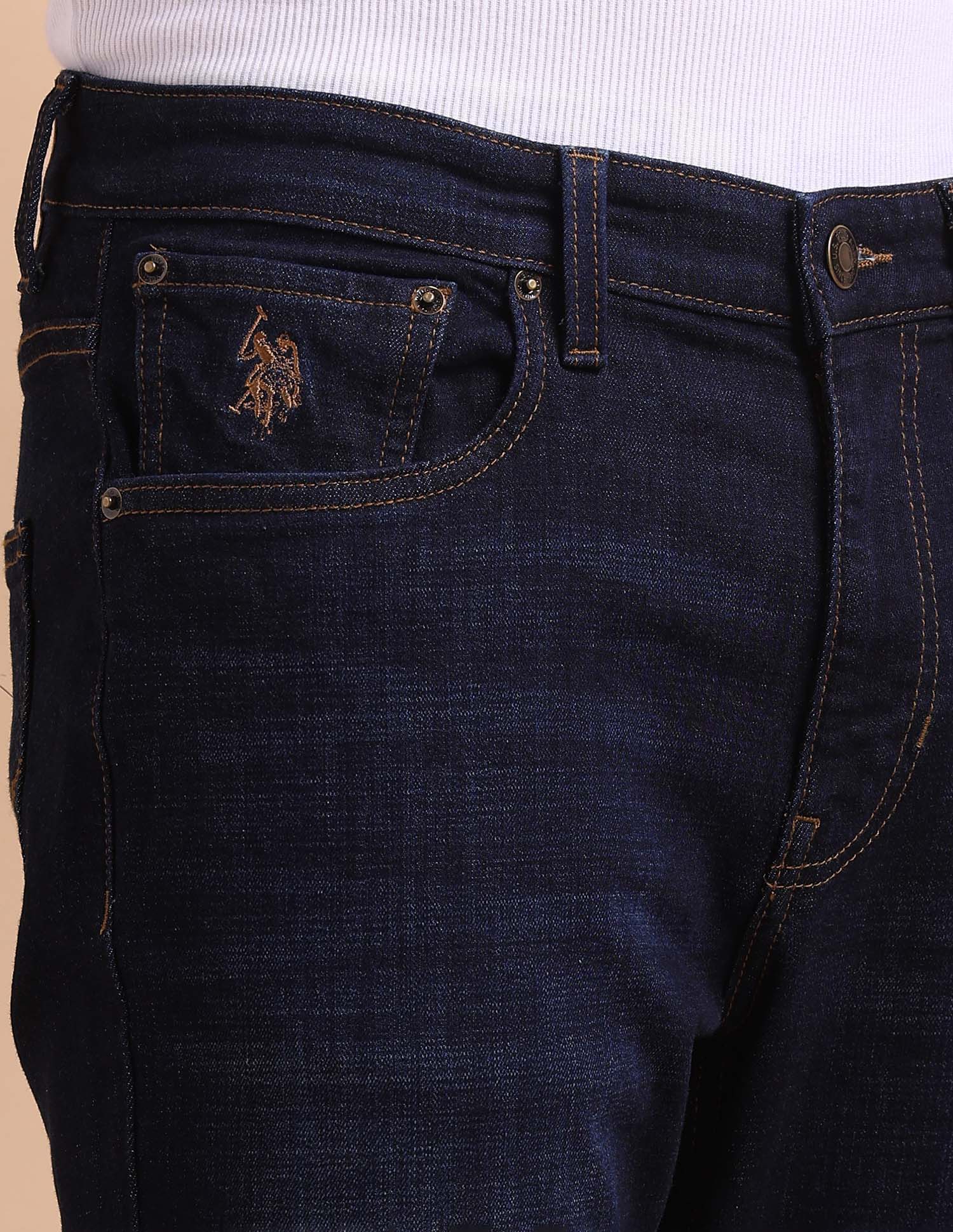 Harold Slim Straight Fit Blue Jeans Dark Blue - U.S. POLO ASSN. | Large
