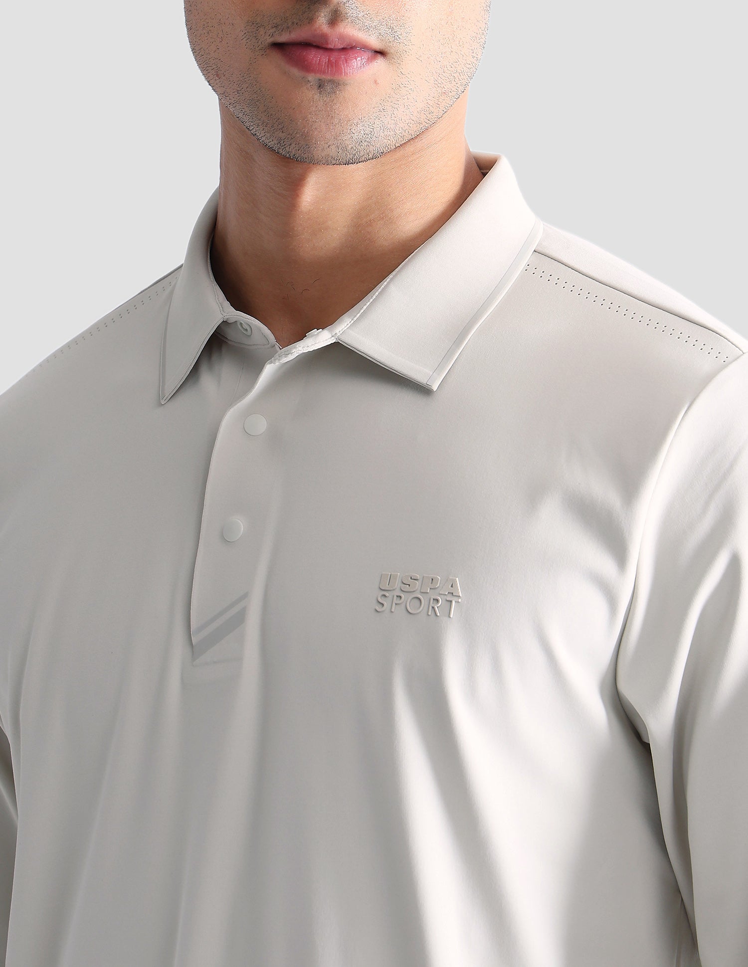 Solid Regular Fit Active Polo Shirt Beige - U.S. POLO ASSN. | Large