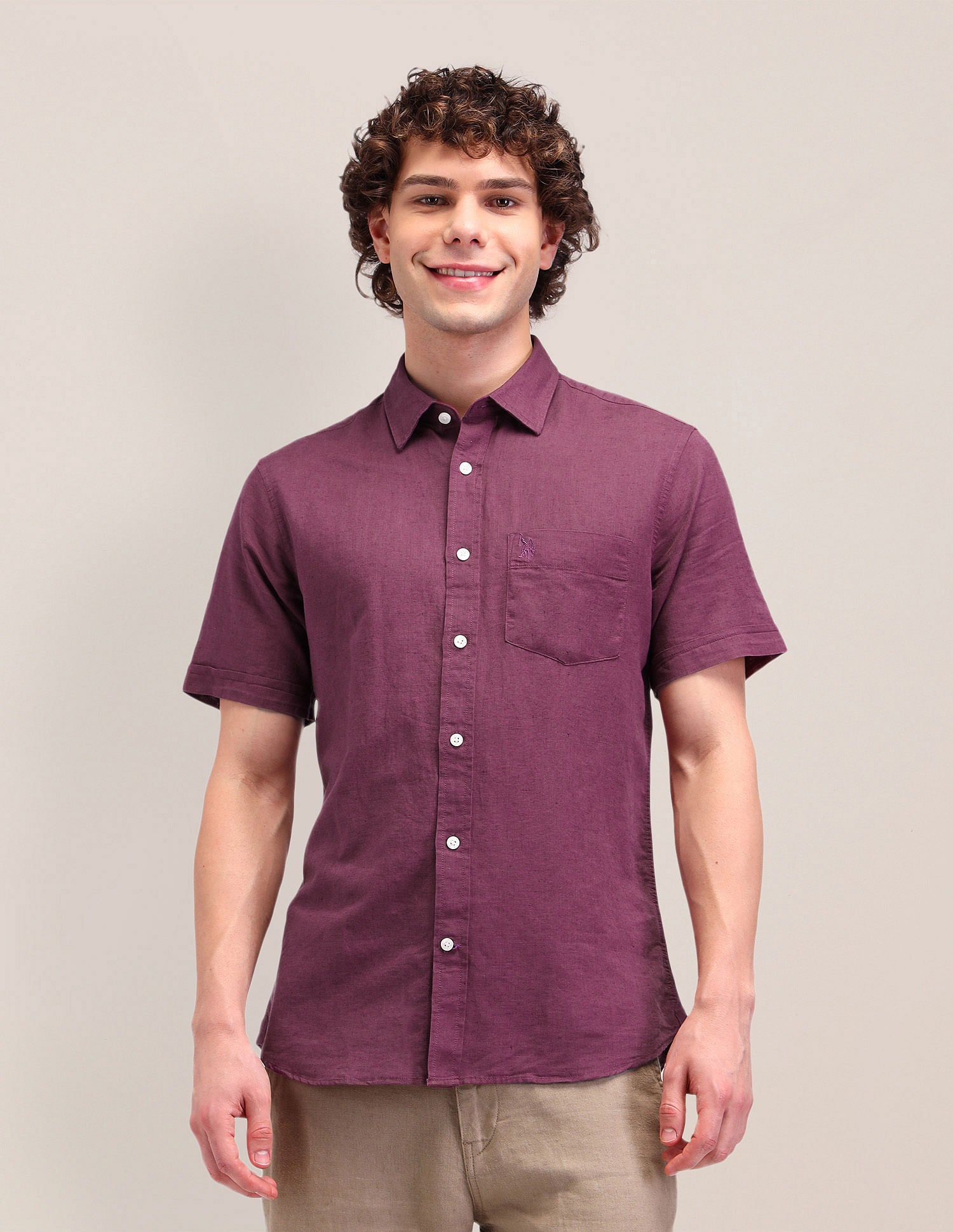 Poplin Tailored Fit Shirt Pink - U.S. Polo Assn. India | Large