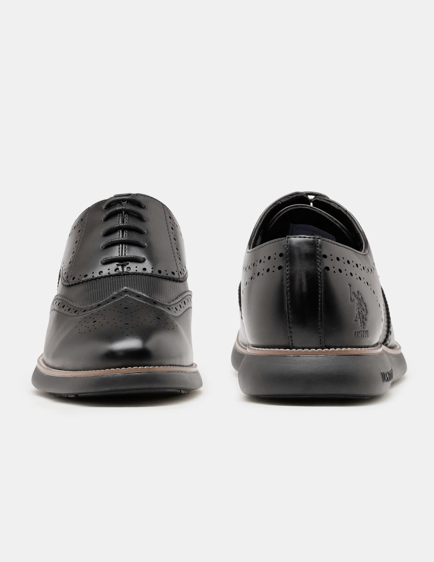 Round Toe Wingtip Marco 2.0 Brogues Black - U.S. Polo Assn. India | Large