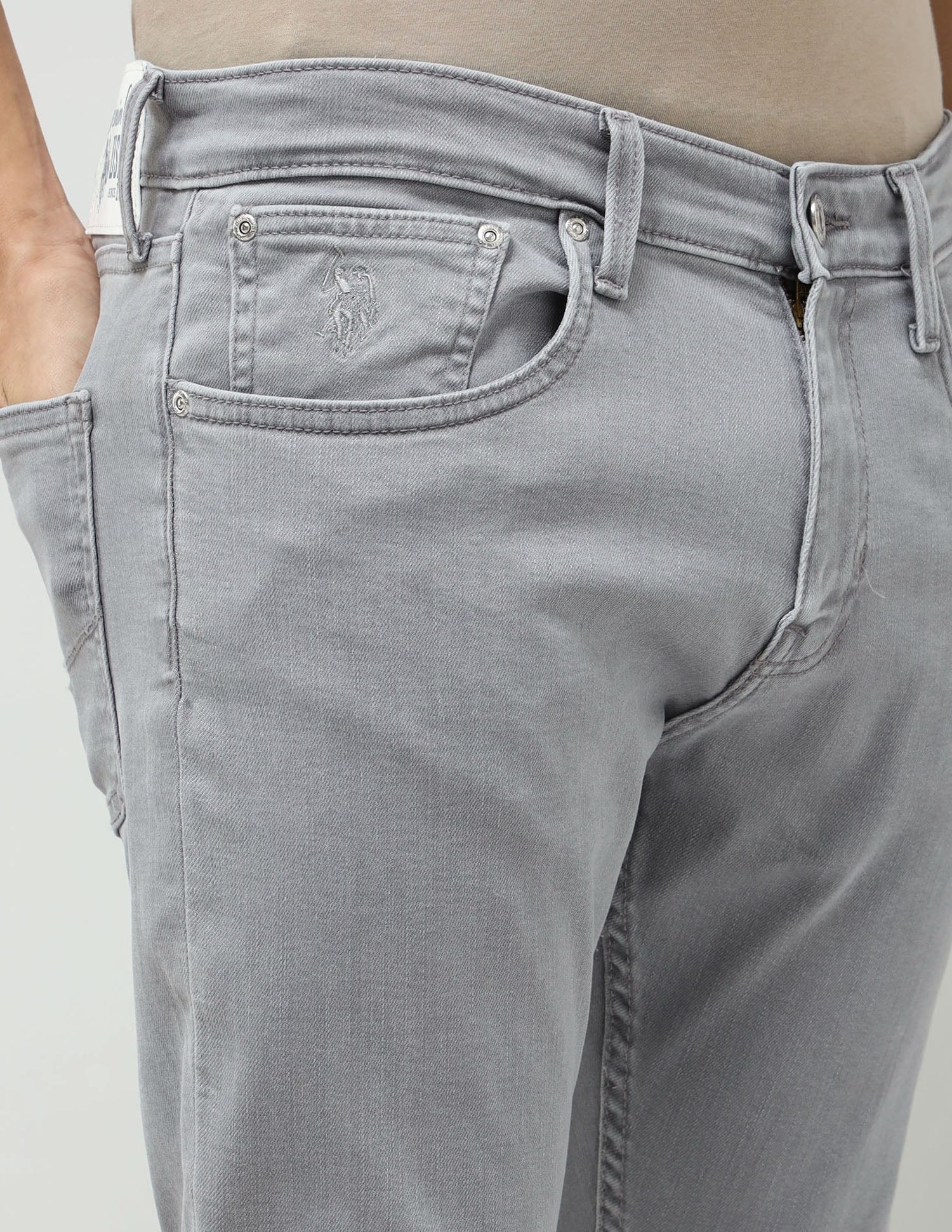 Henry Tapered Fit Grey Jeans Light Grey - U.S. POLO ASSN. | Large