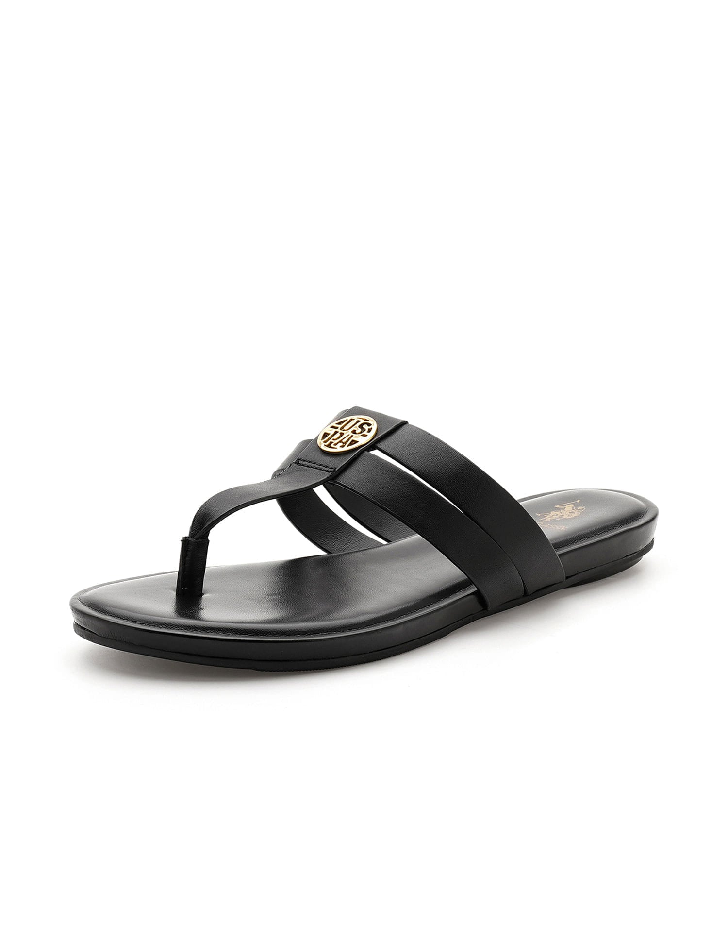 Micky Black Lightweight Footbed Flats Black - U.S. Polo Assn. India | Large