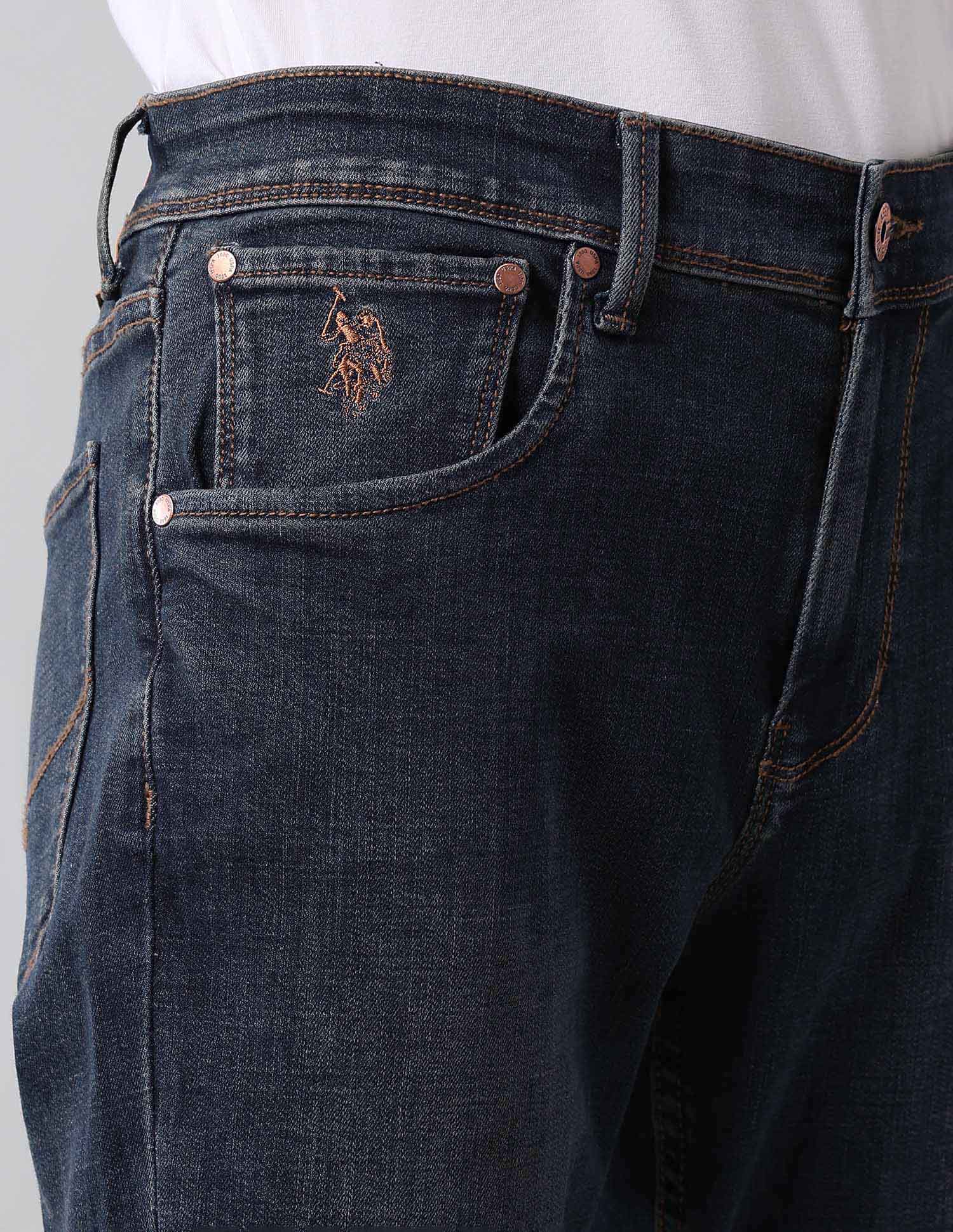 Brandon Slim Tapered Fit Blue Ultra Soft Jeans Blue - U.S. Polo Assn. India | Large