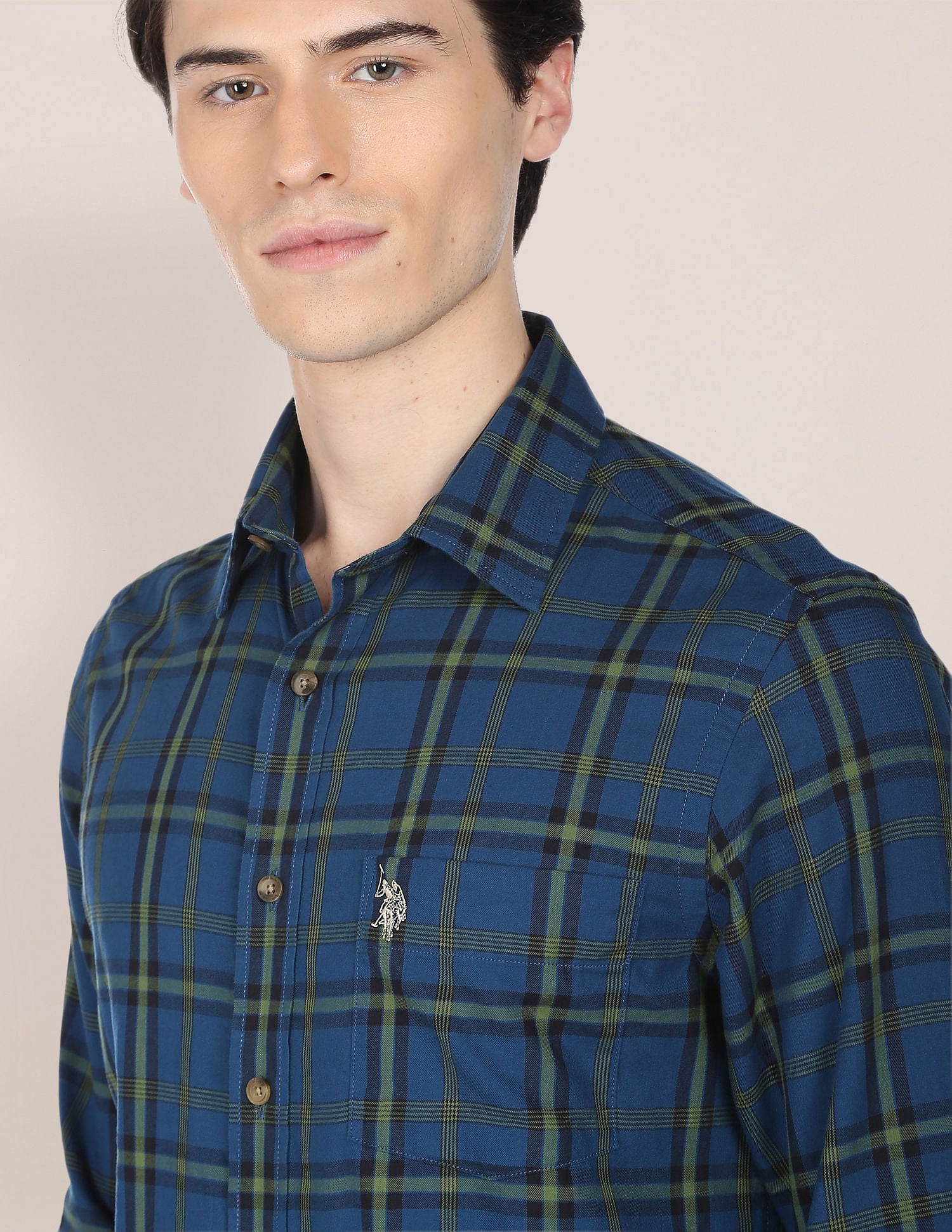 Tartan Check Twill Casual Shirt Navy - U.S. Polo Assn. India | Large