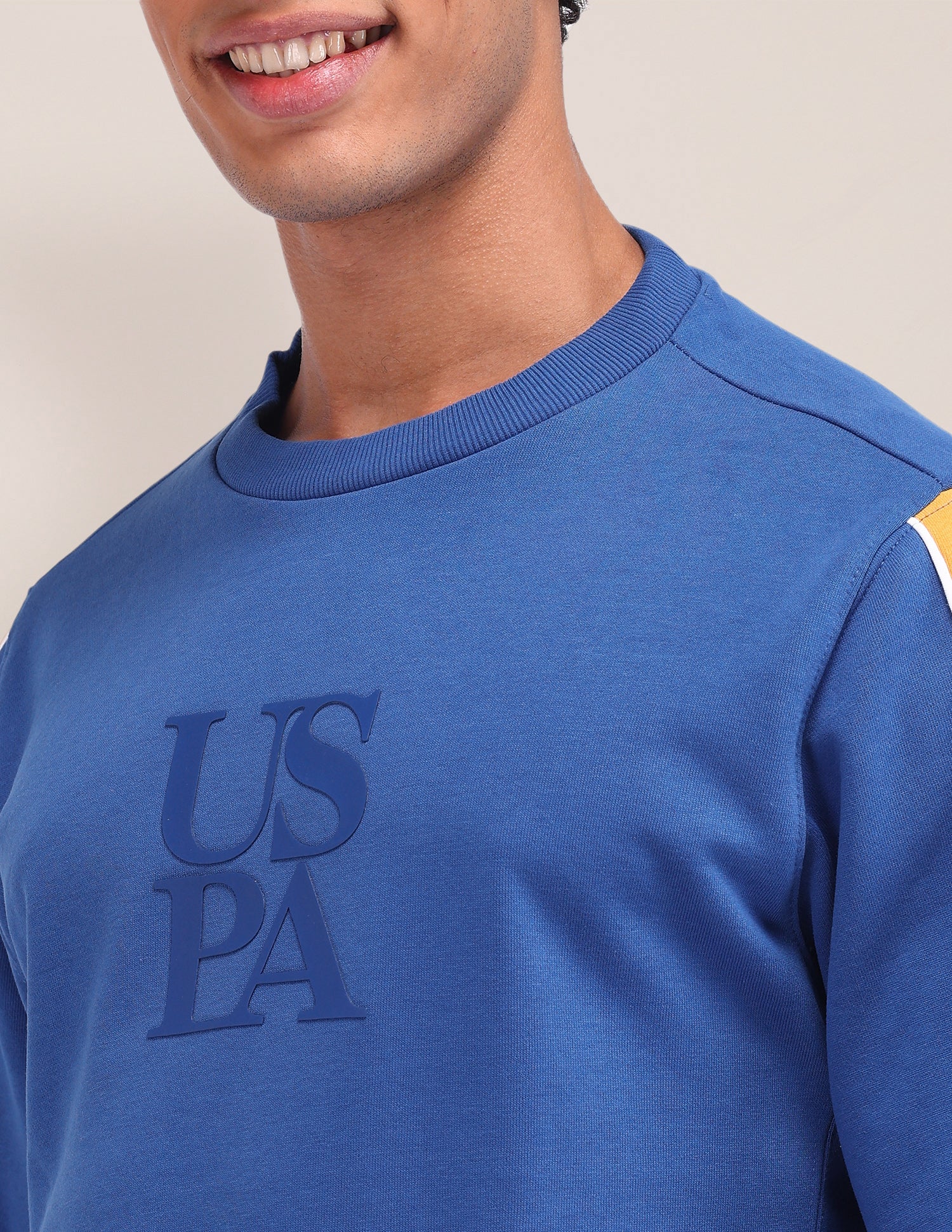 Brand Printed Regular Fit Sweatshirt Blue - U.S. Polo Assn. India | Large