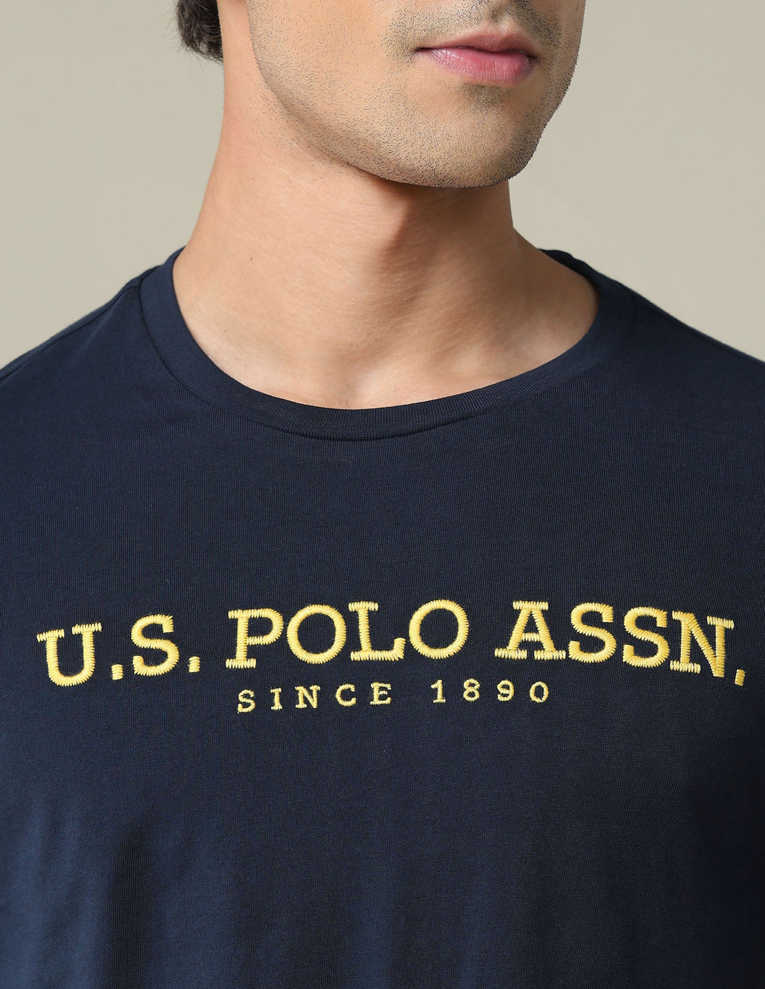 Brand Embroidered Cotton T-Shirt Navy - U.S. POLO ASSN. | Large