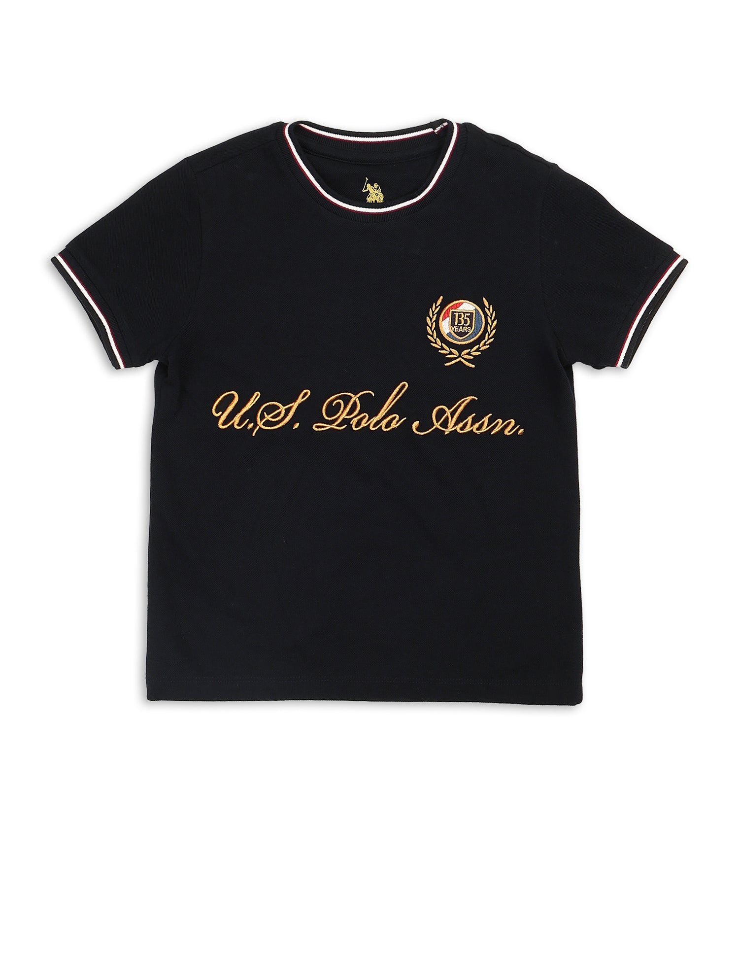 Boys Brand Embroidered Pure Cotton T Shirt Navy - U.S. POLO ASSN. | Large