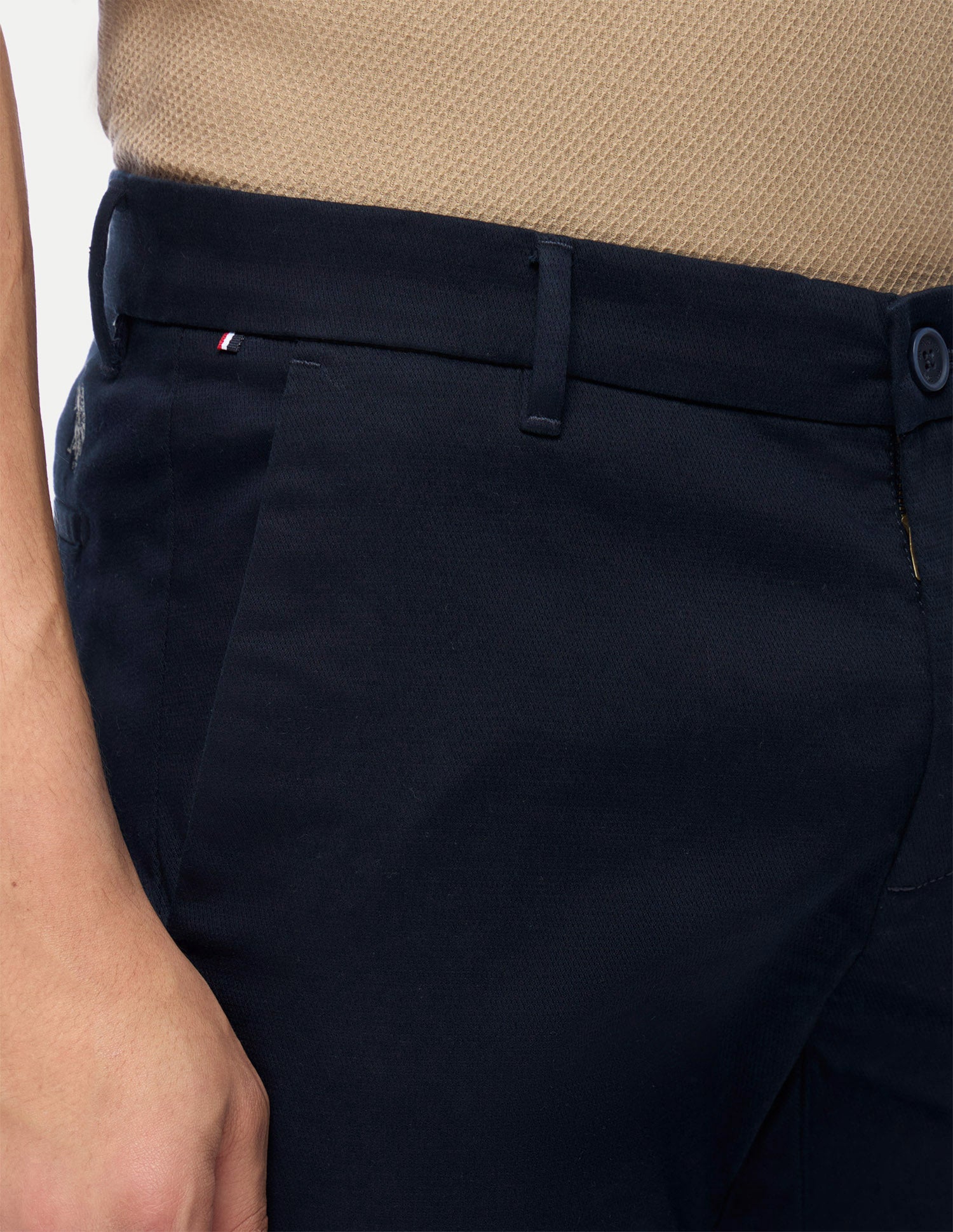 Austin Trim Regular Fit Mid Rise Trousers Navy - U.S. Polo Assn. India | Large